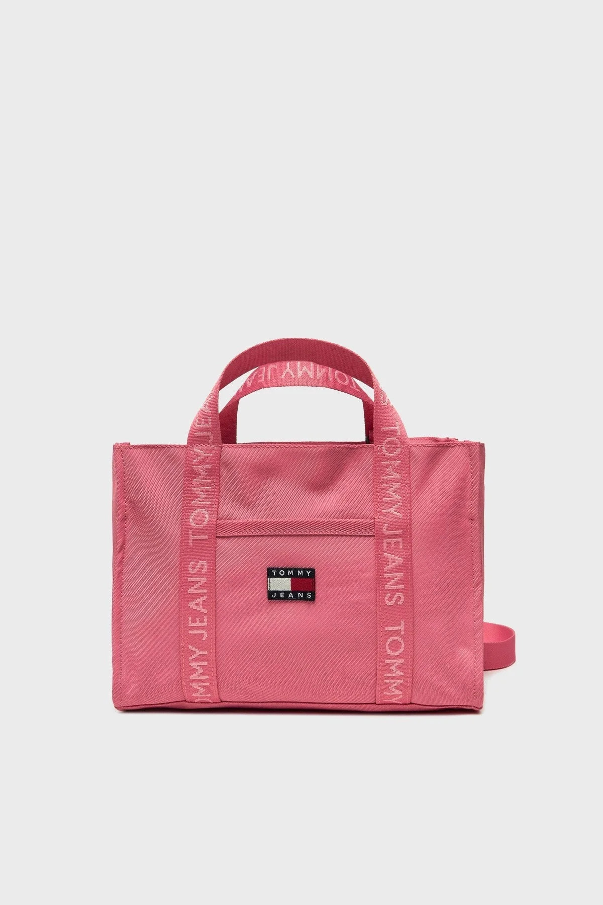Tommy Jeans Logolu Çıkarılabilir Askılı Tote Bayan Çanta AW0AW17356 TIG PEMBE - 1