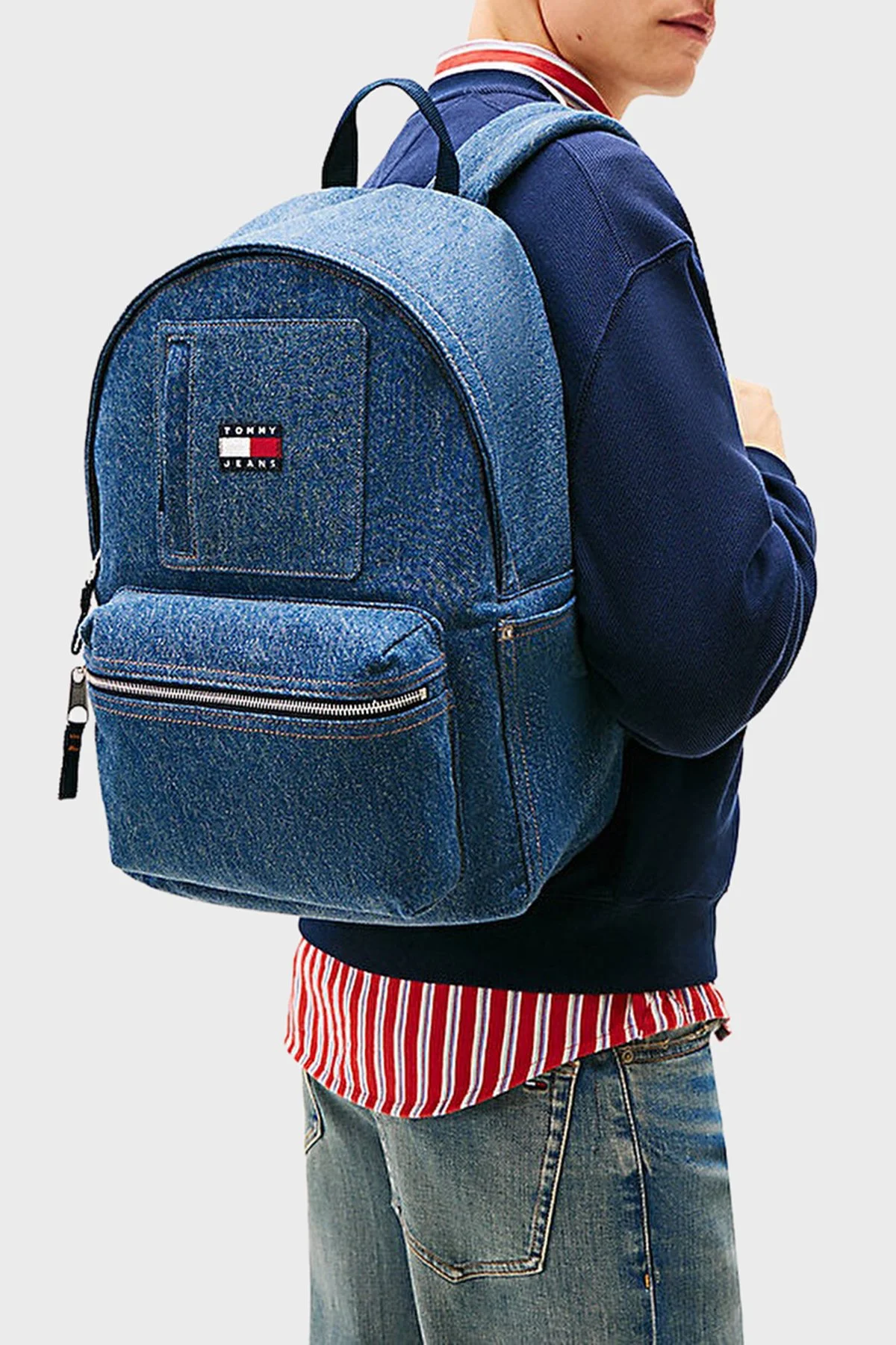 Tommy Jeans Logolu Denim Erkek Çanta AM0AM14052 1A7 MAVİ - 2