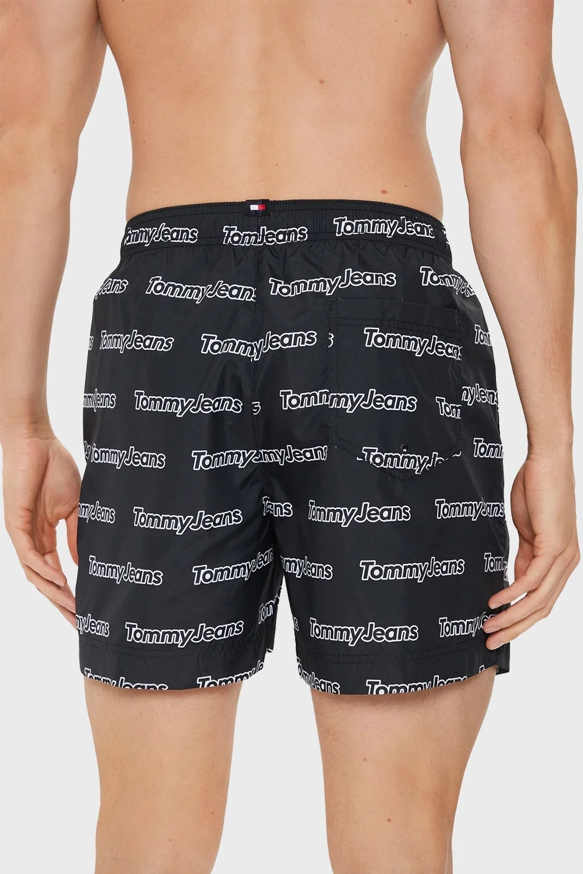 Tommy Jeans Logolu Deniz Şortu Belden Bağlamalı Cepli Erkek Mayo Short UM0UM03150 0GN SİYAH - 3