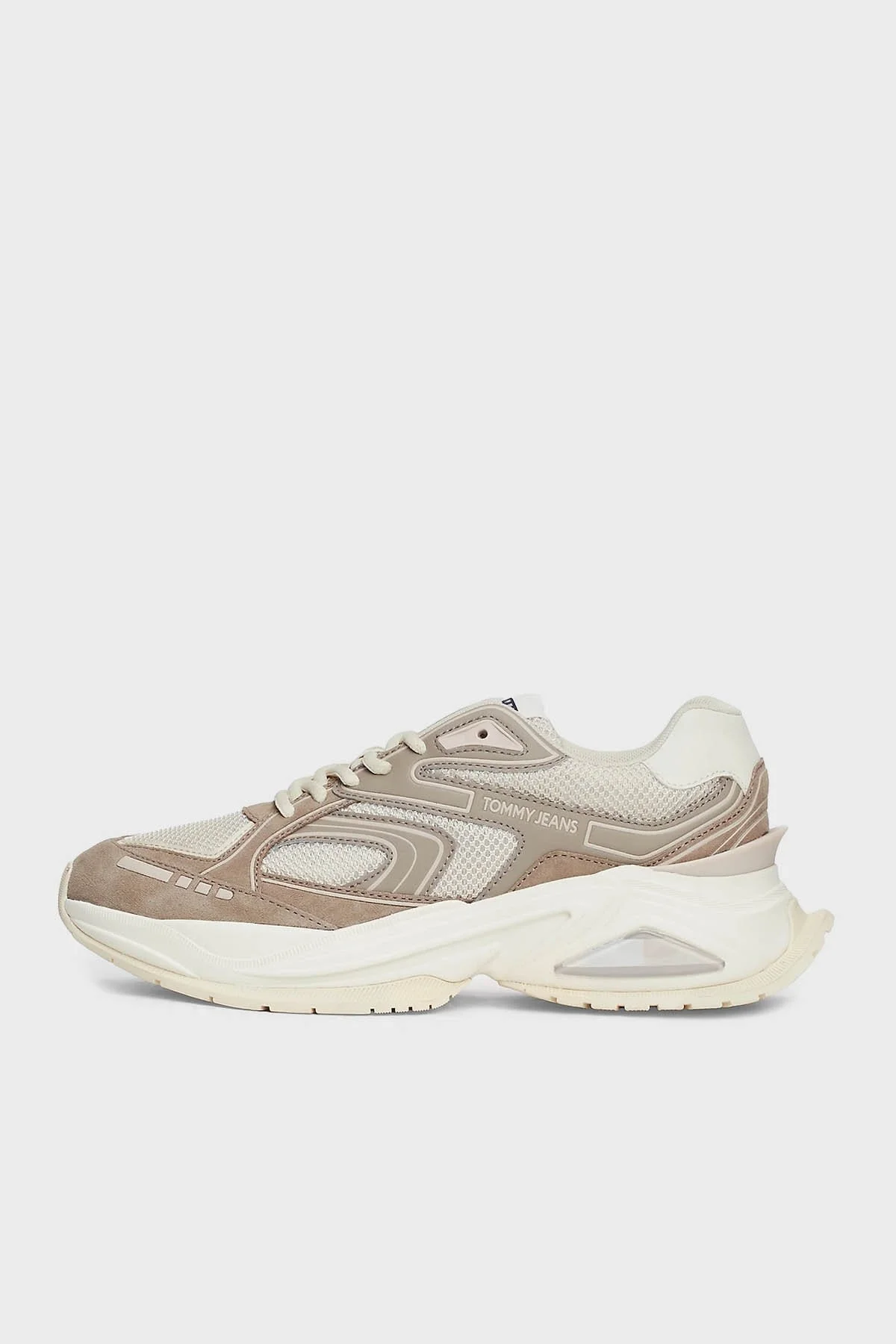 Tommy Jeans Logolu Deri Karışımlı Kalın Tabanlı Sneaker Bayan Ayakkabı EN0EN02620 RBK KOYU HAKİ - 3