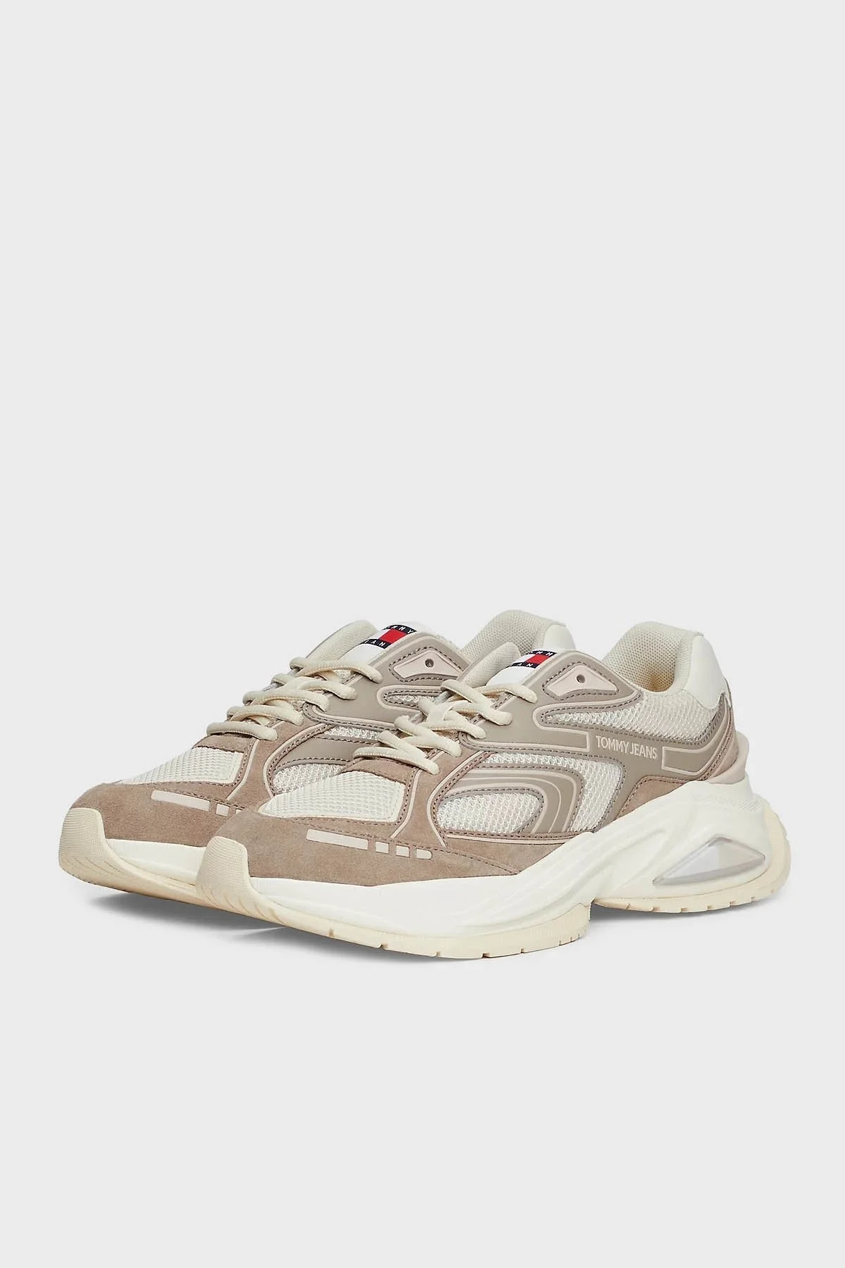 Tommy Jeans Logolu Deri Karışımlı Kalın Tabanlı Sneaker Bayan Ayakkabı EN0EN02620 RBK KOYU HAKİ - 4