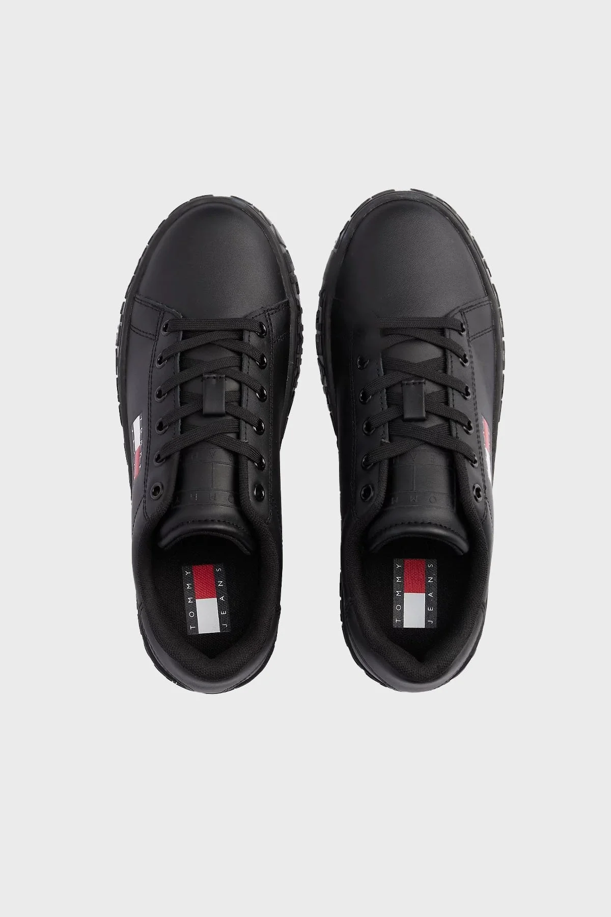 Tommy Jeans Logolu Deri Karışımlı Kalın Tabanlı Sneaker Bayan Ayakkabı EN0EN02703 BDS SİYAH - 3