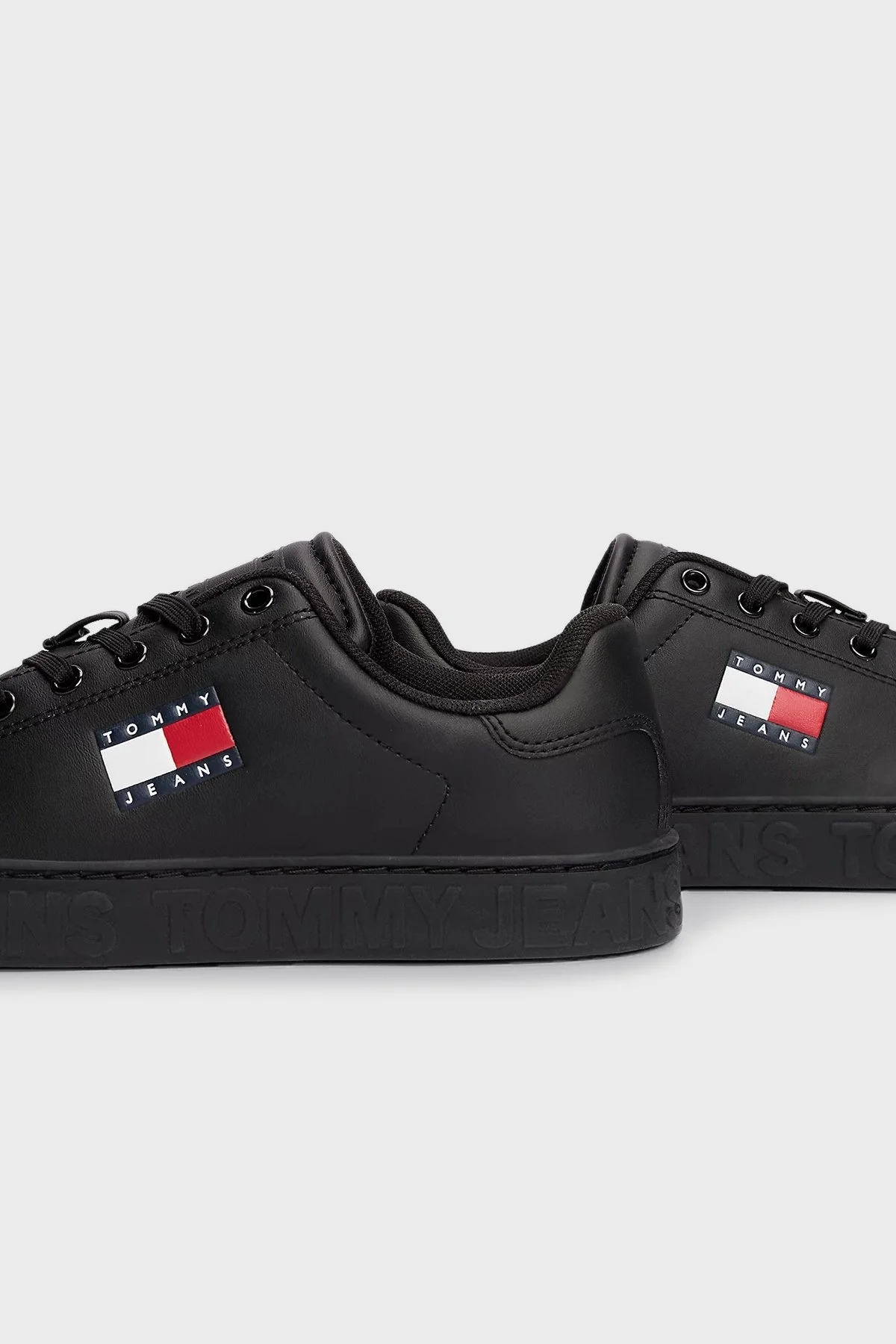 Tommy Jeans Logolu Deri Karışımlı Kalın Tabanlı Sneaker Bayan Ayakkabı EN0EN02703 BDS SİYAH - 5