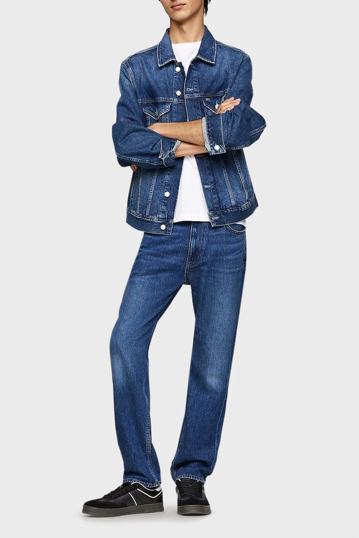 Tommy Jeans Logolu Deri Karışımlı Sneaker Erkek Ayakkabı EM0EM01462 BDS SİYAH - 9