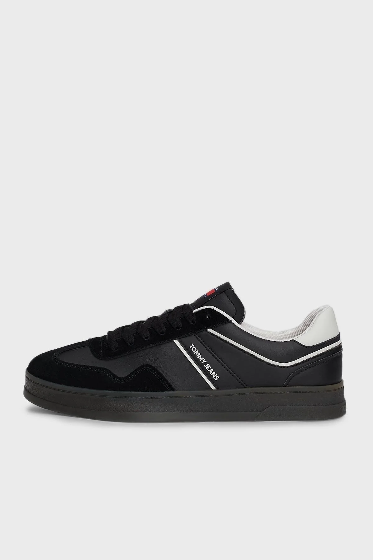 Tommy Jeans Logolu Deri Karışımlı Sneaker Erkek Ayakkabı EM0EM01462 BDS SİYAH - 10