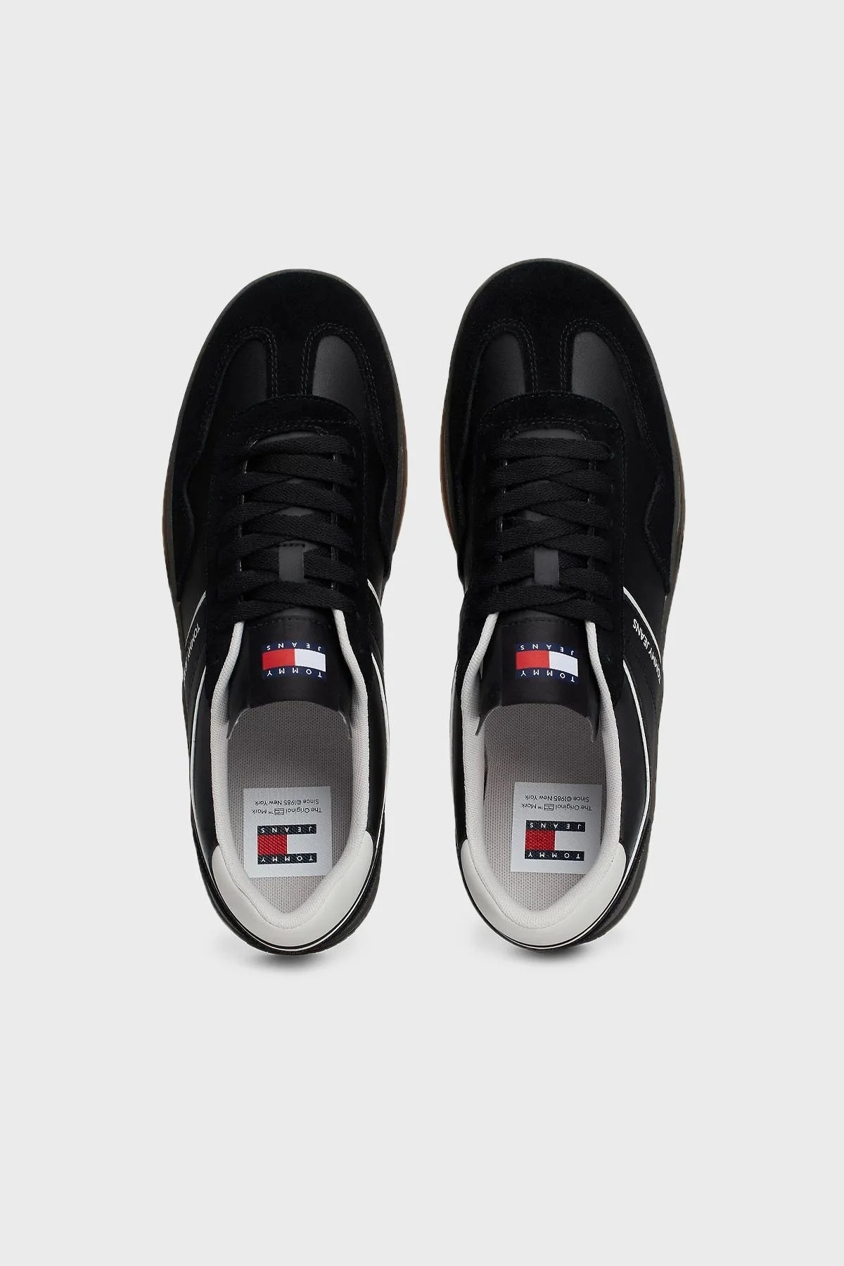 Tommy Jeans Logolu Deri Karışımlı Sneaker Erkek Ayakkabı EM0EM01462 BDS SİYAH - 12