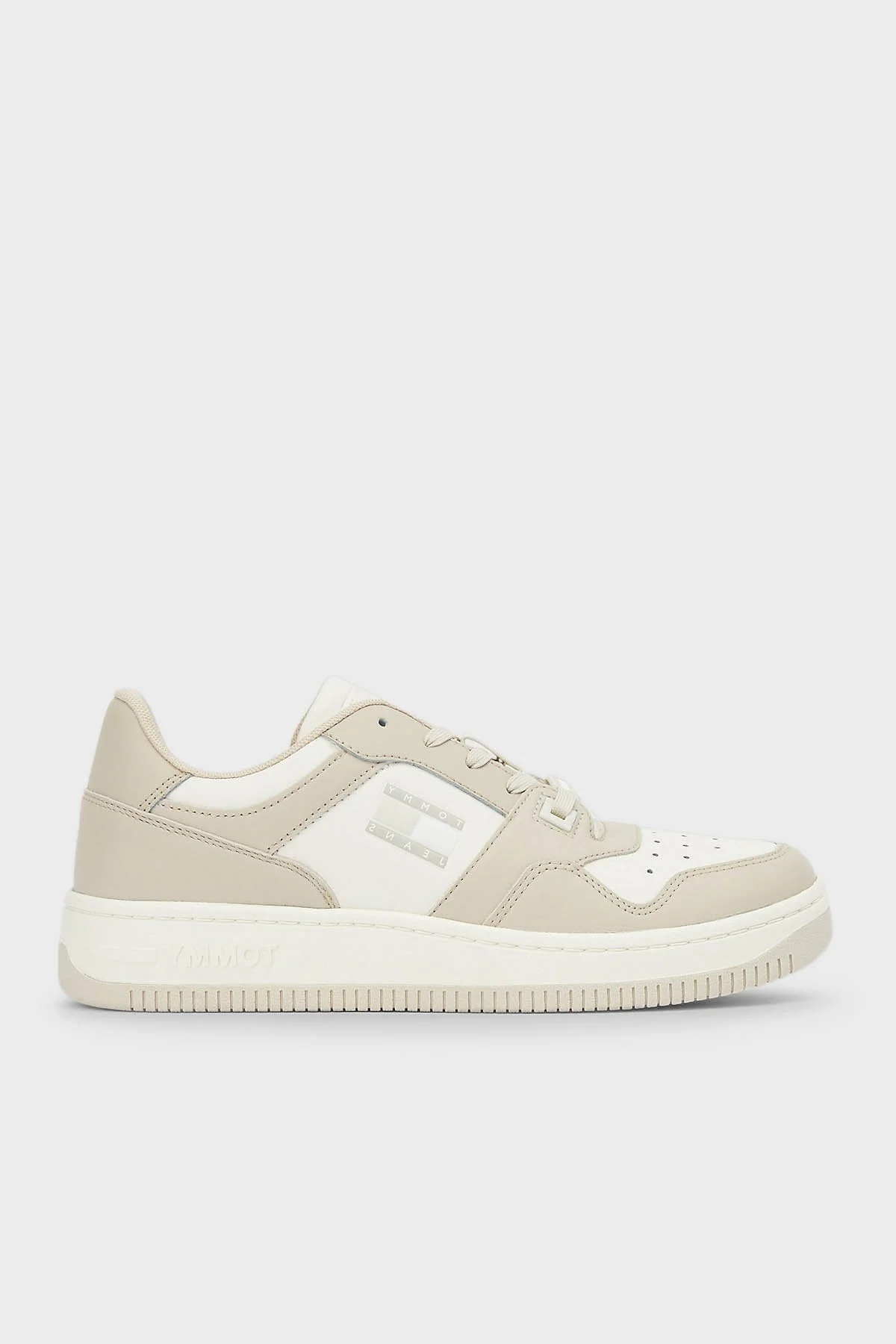 Tommy Jeans Logolu Deri Sneaker Bayan Ayakkabı EN0EN02103 ACI BEJ - 1