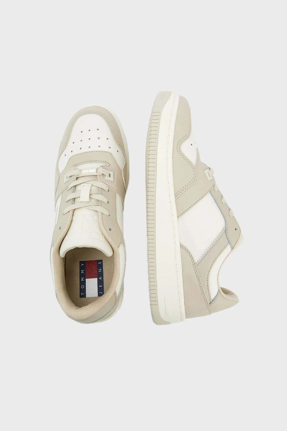 Tommy Jeans Logolu Deri Sneaker Bayan Ayakkabı EN0EN02103 ACI BEJ - 5