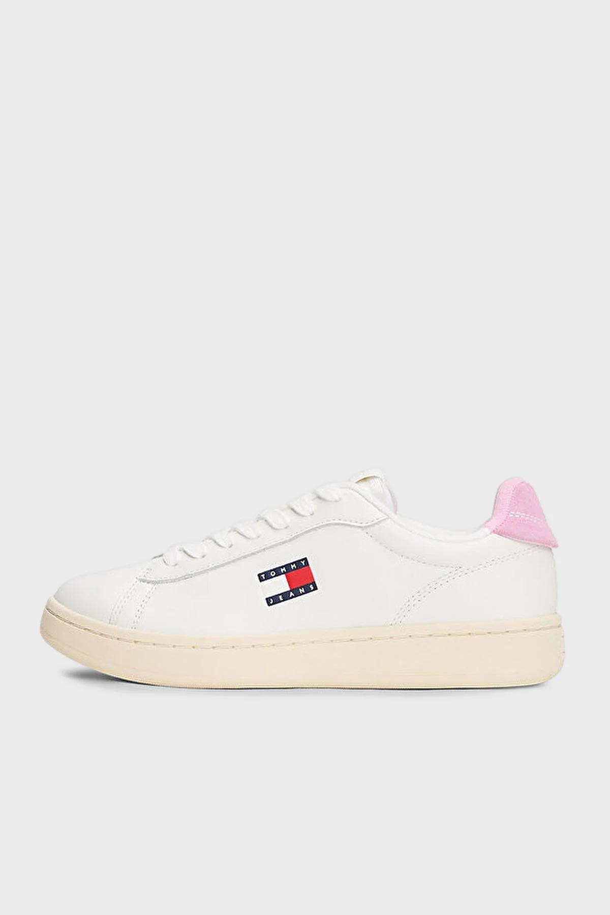 Tommy Jeans Logolu Deri Sneaker Bayan Ayakkabı EN0EN02815 01V BEYAZ - 9