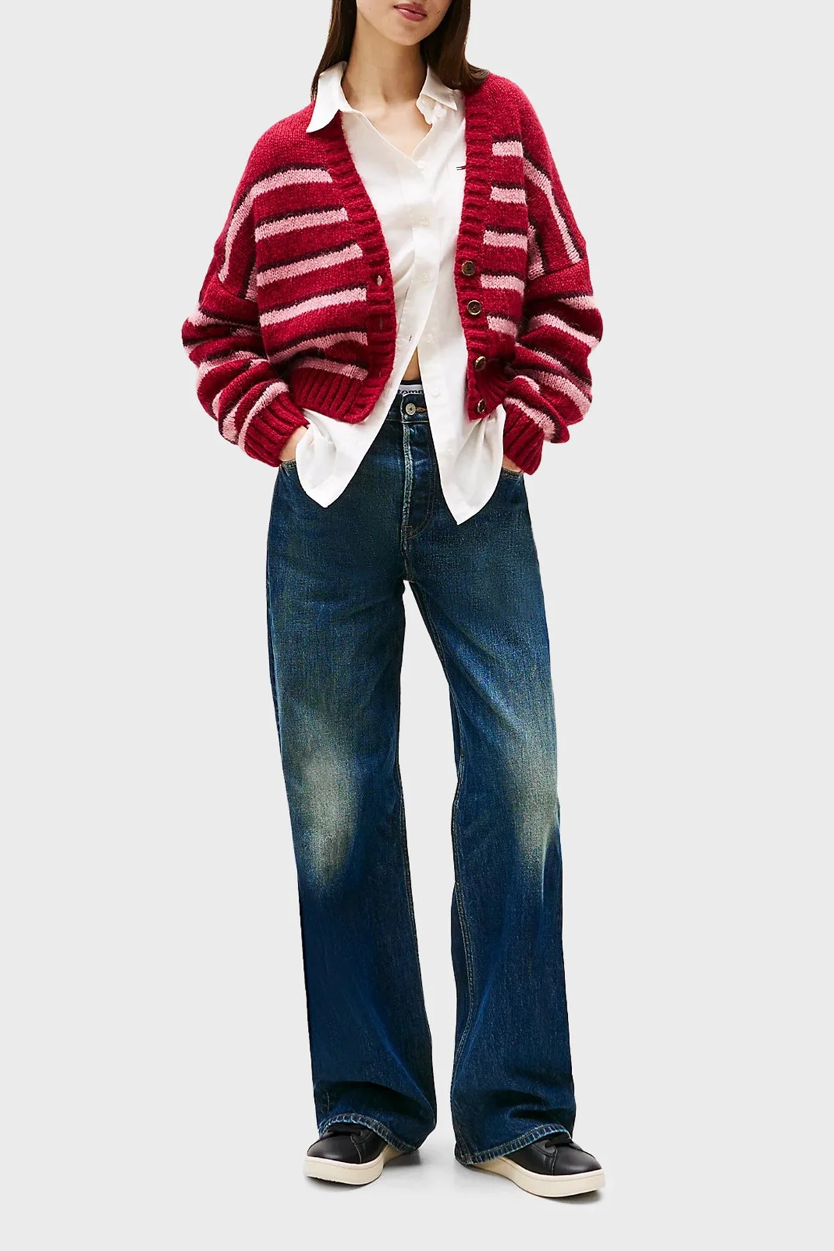 Tommy Jeans Logolu Deri Sneaker Bayan Ayakkabı EN0EN02815 BDS SİYAH - 2