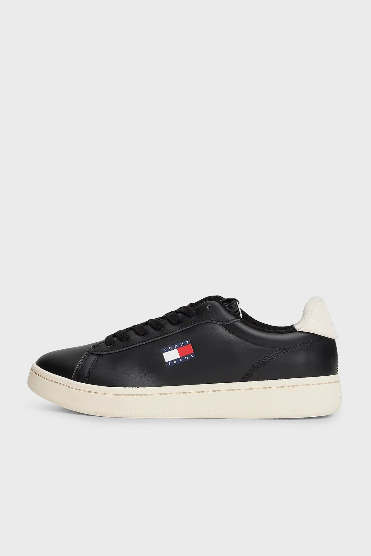 Tommy Jeans Logolu Deri Sneaker Bayan Ayakkabı EN0EN02815 BDS SİYAH - 3