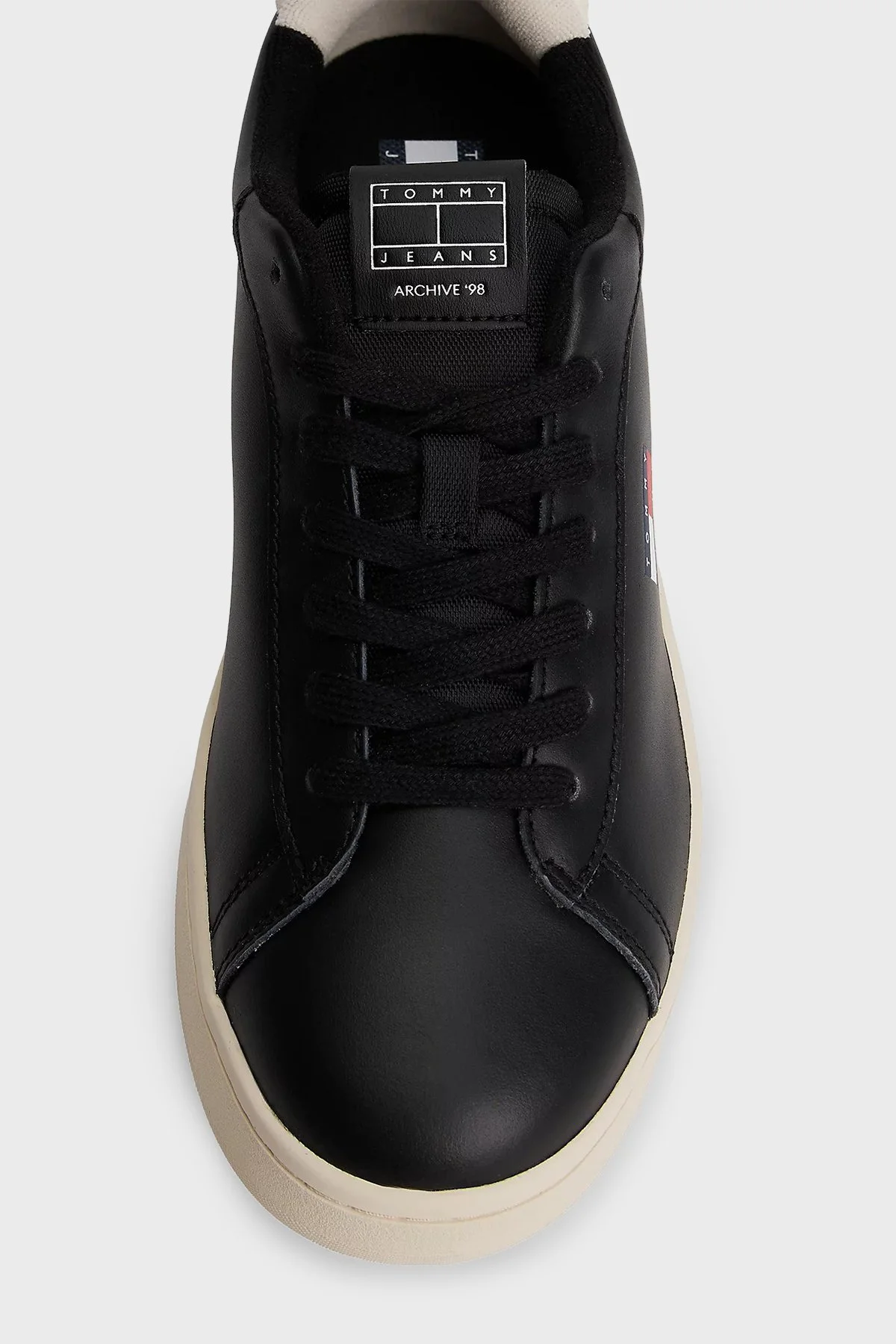 Tommy Jeans Logolu Deri Sneaker Bayan Ayakkabı EN0EN02815 BDS SİYAH - 4