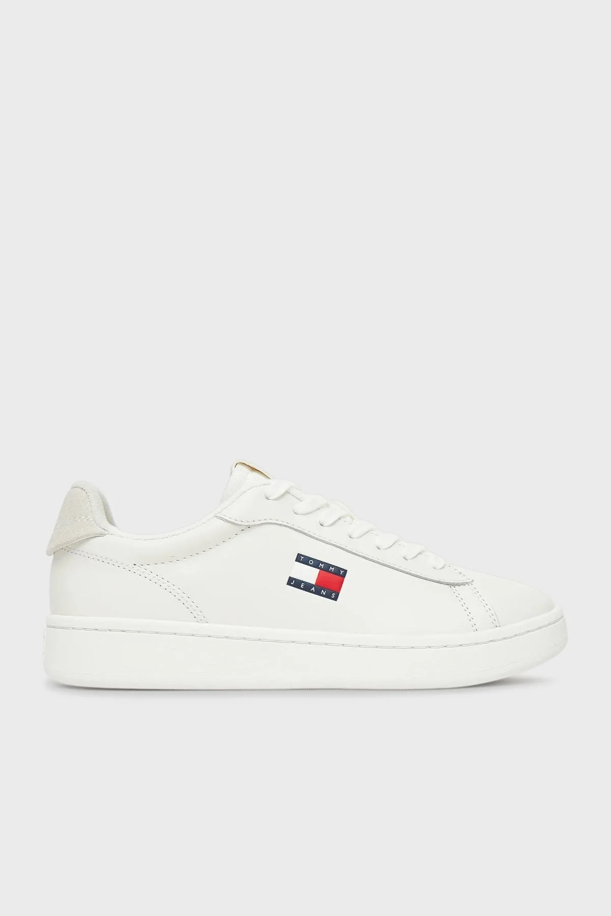 Tommy Jeans Logolu Deri Sneaker Bayan Ayakkabı EN0EN02815 YBL BEYAZ - 7