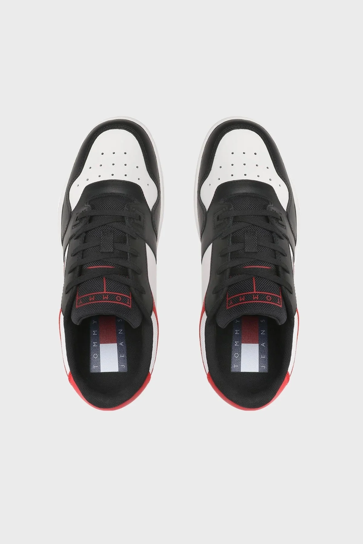 Tommy Jeans Logolu Deri Sneaker Erkek Ayakkabı EM0EM01162 XNL KIRMIZI - 4