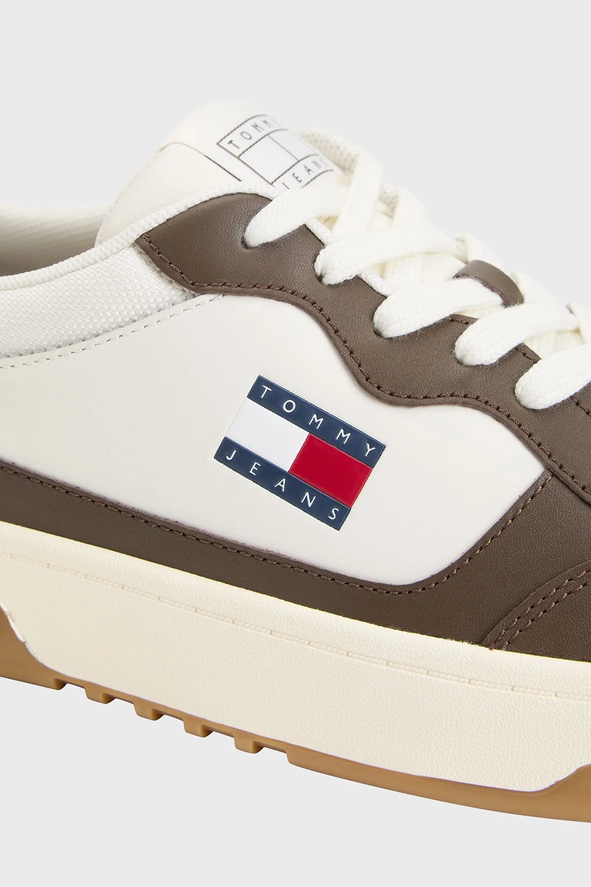 Tommy Jeans Logolu Deri Sneaker Erkek Ayakkabı EM0EM01443 0LI BEYAZ - 5