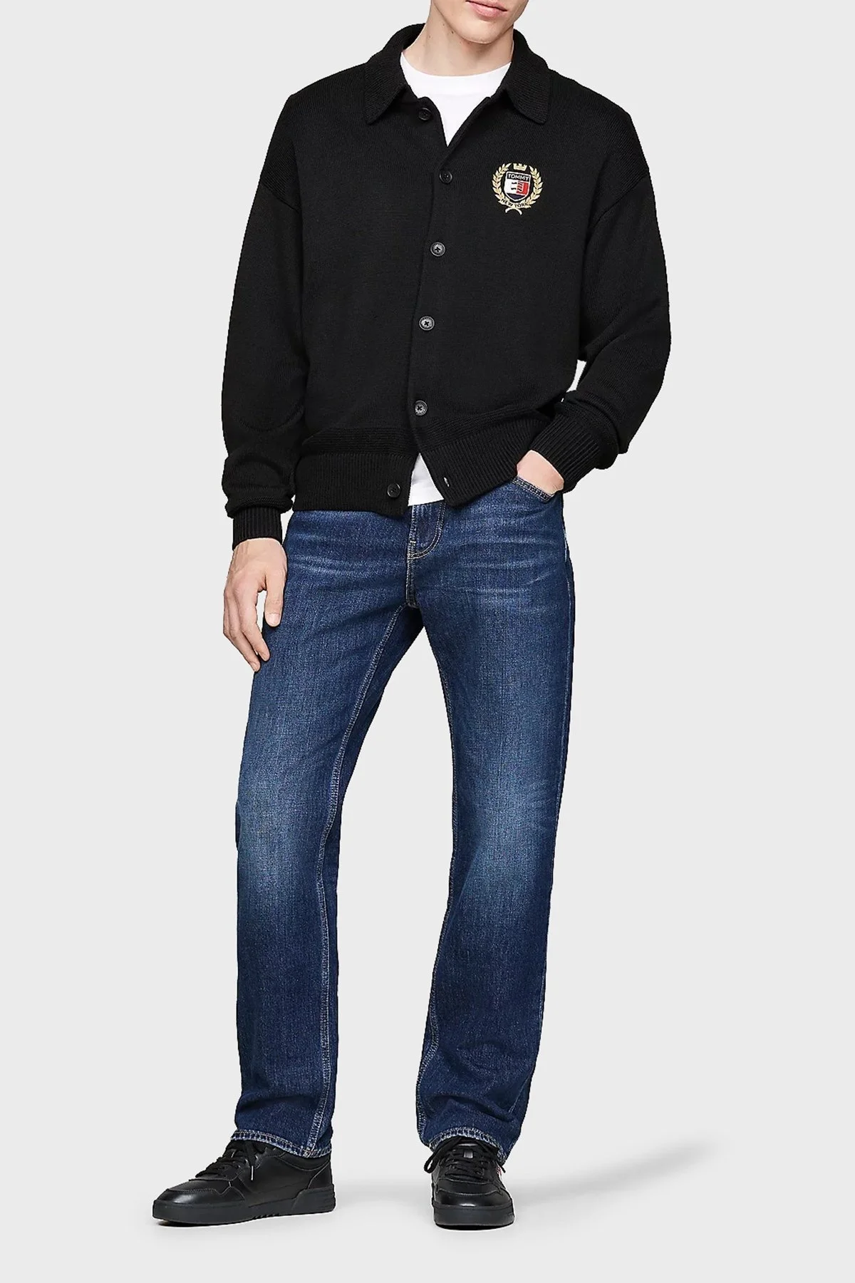 Tommy Jeans Logolu Deri Sneaker Erkek Ayakkabı EM0EM01443 BDS SİYAH - 9