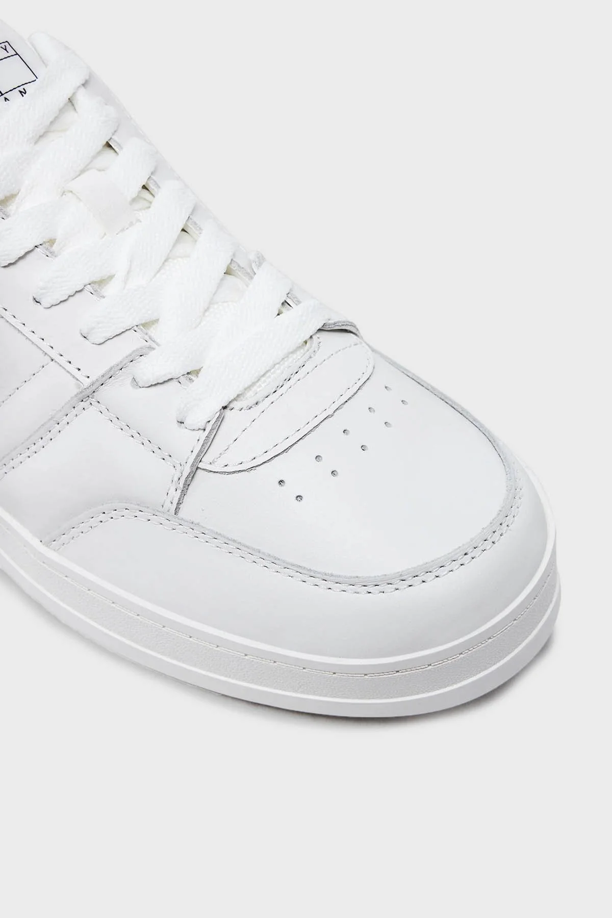 Tommy Jeans Logolu Deri Sneaker Erkek Ayakkabı EM0EM01574 YBL BEYAZ - 5
