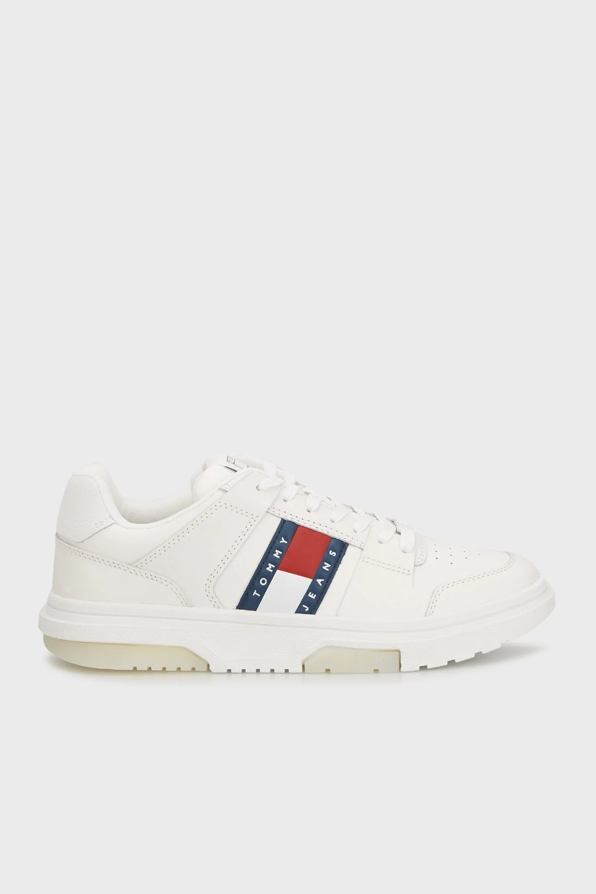 Tommy Jeans Logolu Deri Sneaker Erkek Ayakkabı EM0EM01576 TCR EKRU - 5