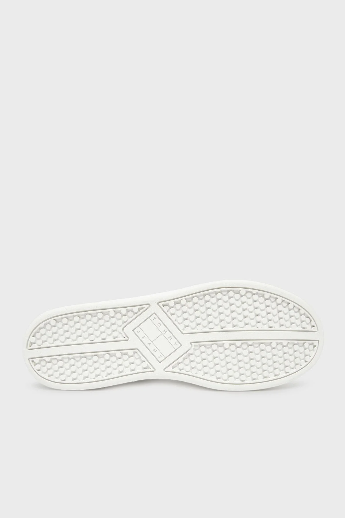 Tommy Jeans Logolu Deri Sneaker Erkek Ayakkabı EM0EM01596 0G1 BEYAZ-LACİVERT - 12