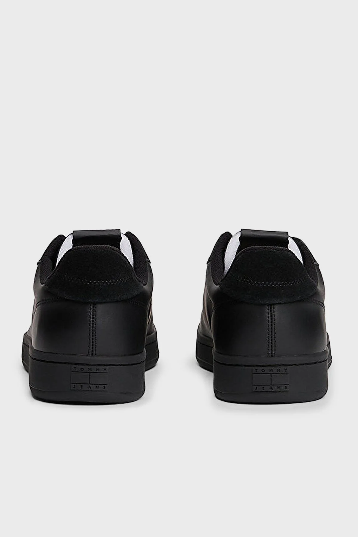 Tommy Jeans Logolu Deri Sneaker Erkek Ayakkabı EM0EM01596 0GQ SİYAH - 5