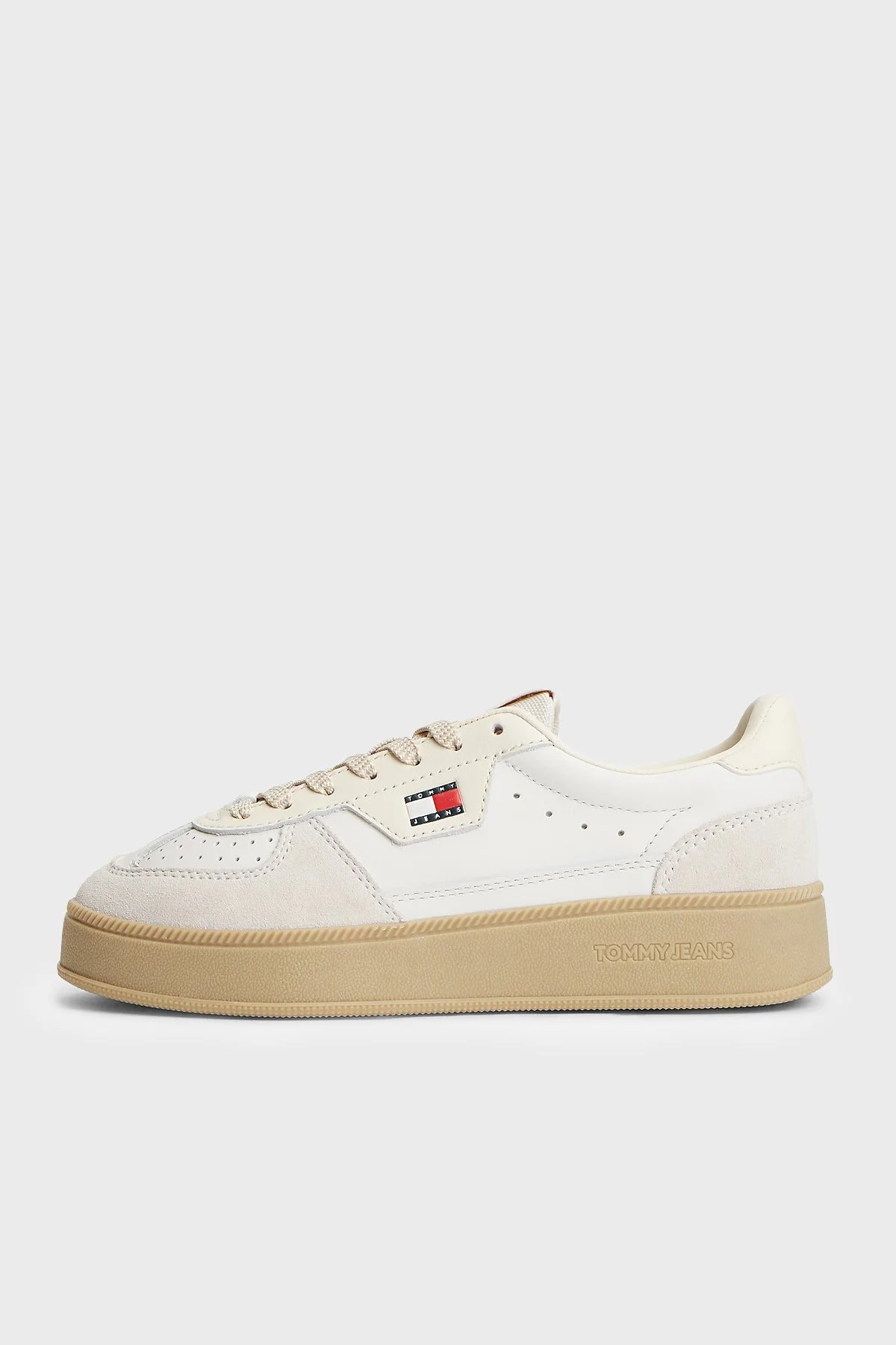 Tommy Jeans Logolu Deri Sneaker Kadın Ayakkabı EN0EN03091 YBL Beyaz - 3
