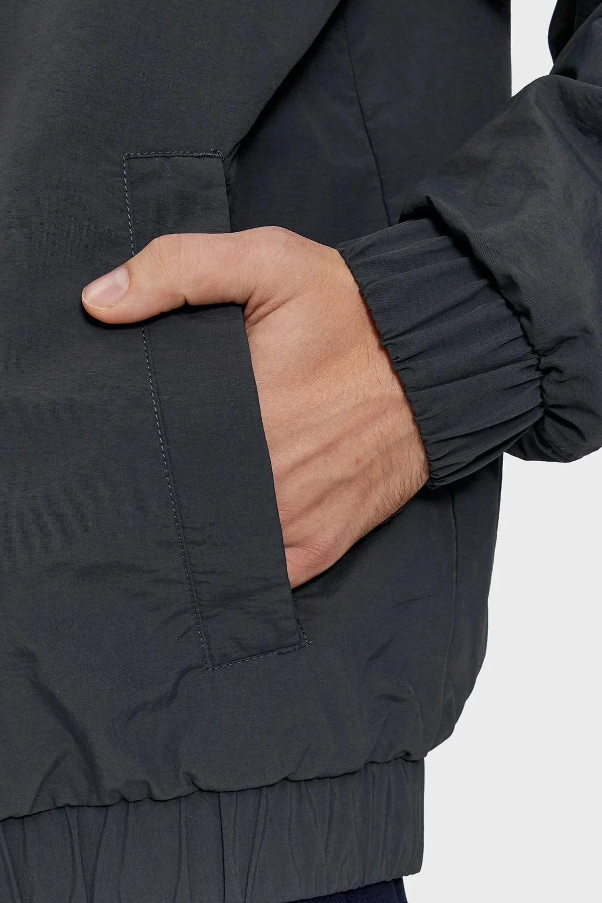 Tommy Jeans Logolu Dik Yaka Regular Fit İnce Erkek Mont DM0DM17982 PUB KOYU GRİ - 6