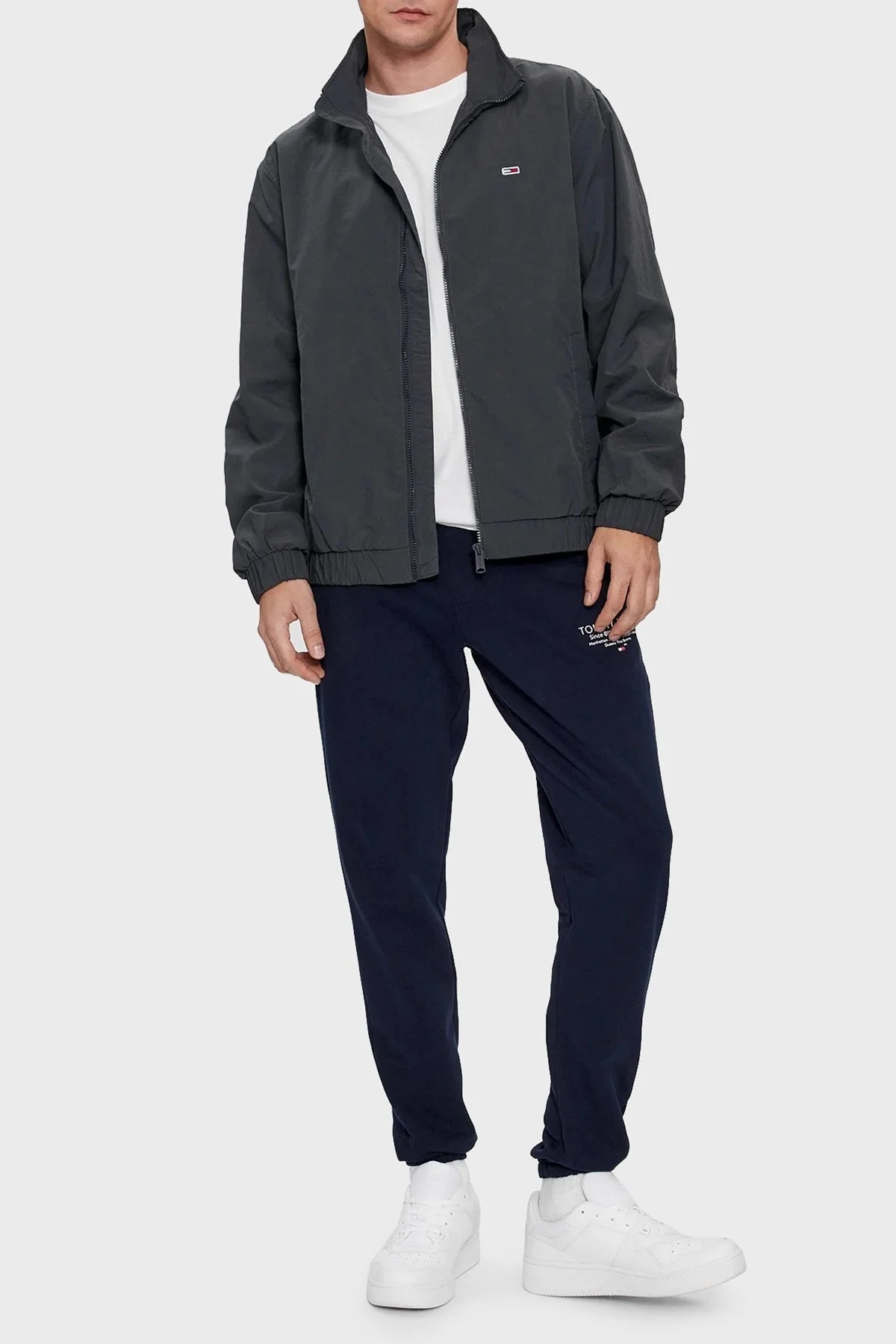 Tommy Jeans Logolu Dik Yaka Regular Fit İnce Erkek Mont DM0DM17982 PUB KOYU GRİ - 8