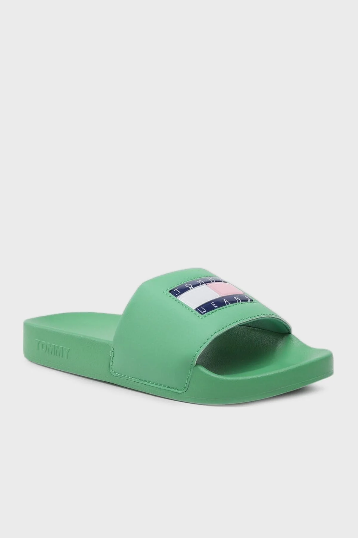 Tommy Jeans Logolu Düz Bayan Terlik EN0EN02108 LY3 YEŞİL-MAVİ - 2