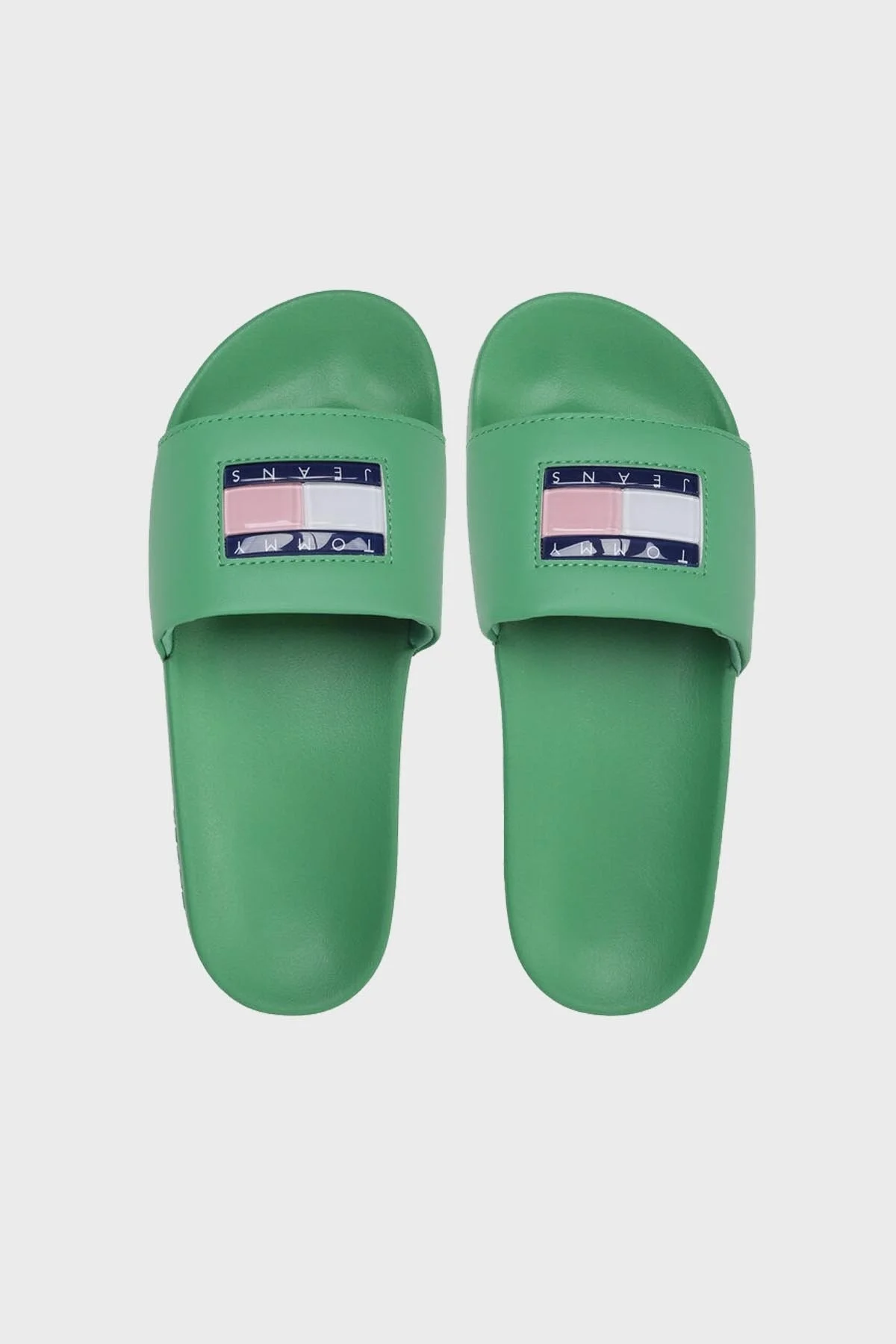 Tommy Jeans Logolu Düz Bayan Terlik EN0EN02108 LY3 YEŞİL-MAVİ - 5