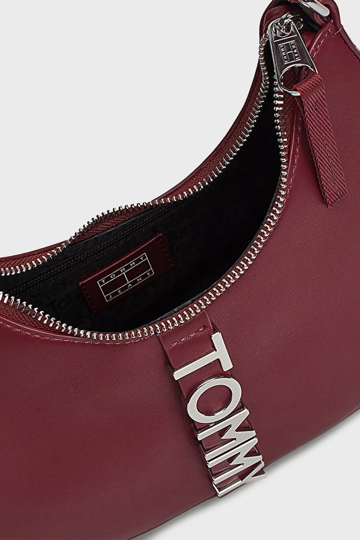Tommy Jeans Logolu Fermuarlı Bayan Çanta AW0AW16510 VLP BORDO - 4