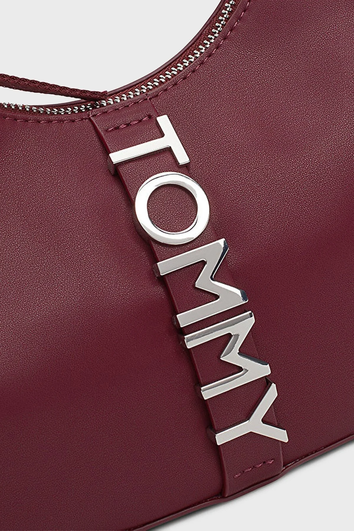 Tommy Jeans Logolu Fermuarlı Bayan Çanta AW0AW16510 VLP BORDO - 5