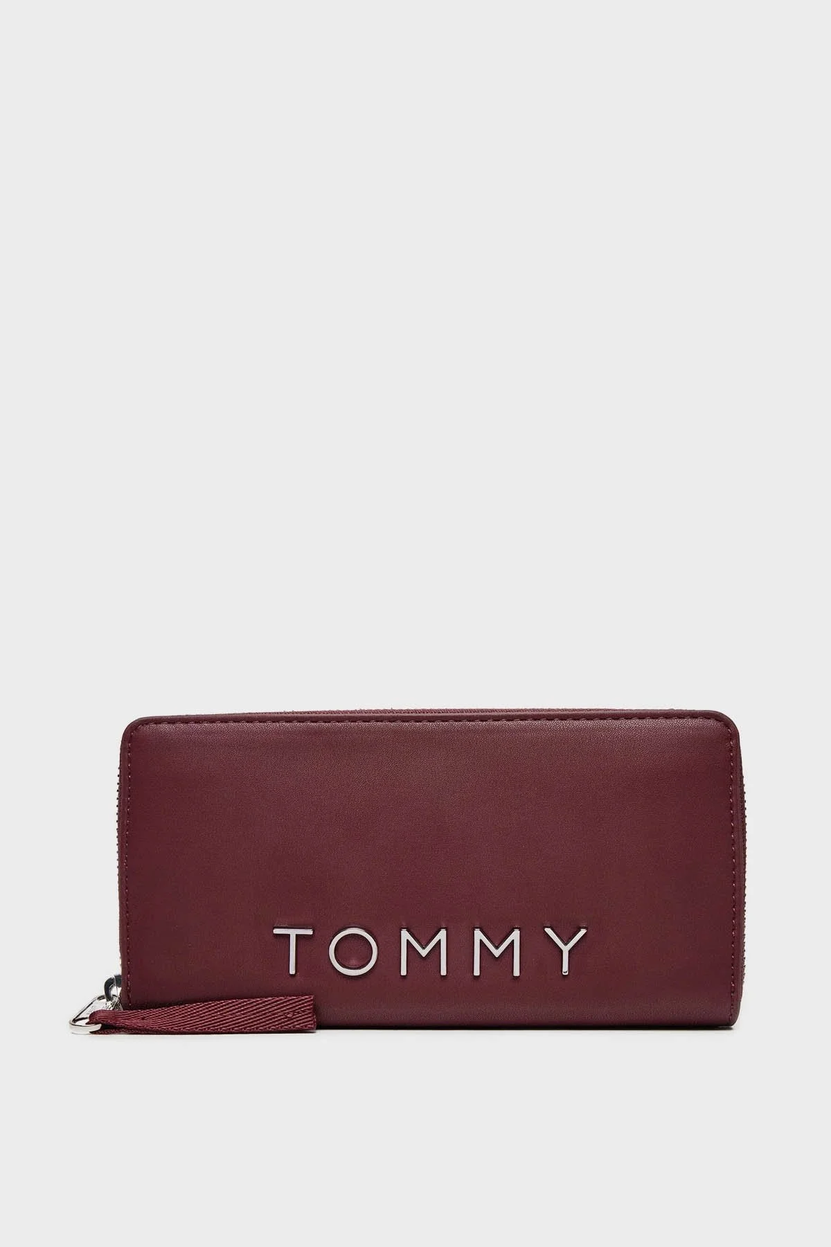Tommy Jeans Logolu Fermuarlı Bayan Cüzdan AW0AW16485 VLP BORDO - 1