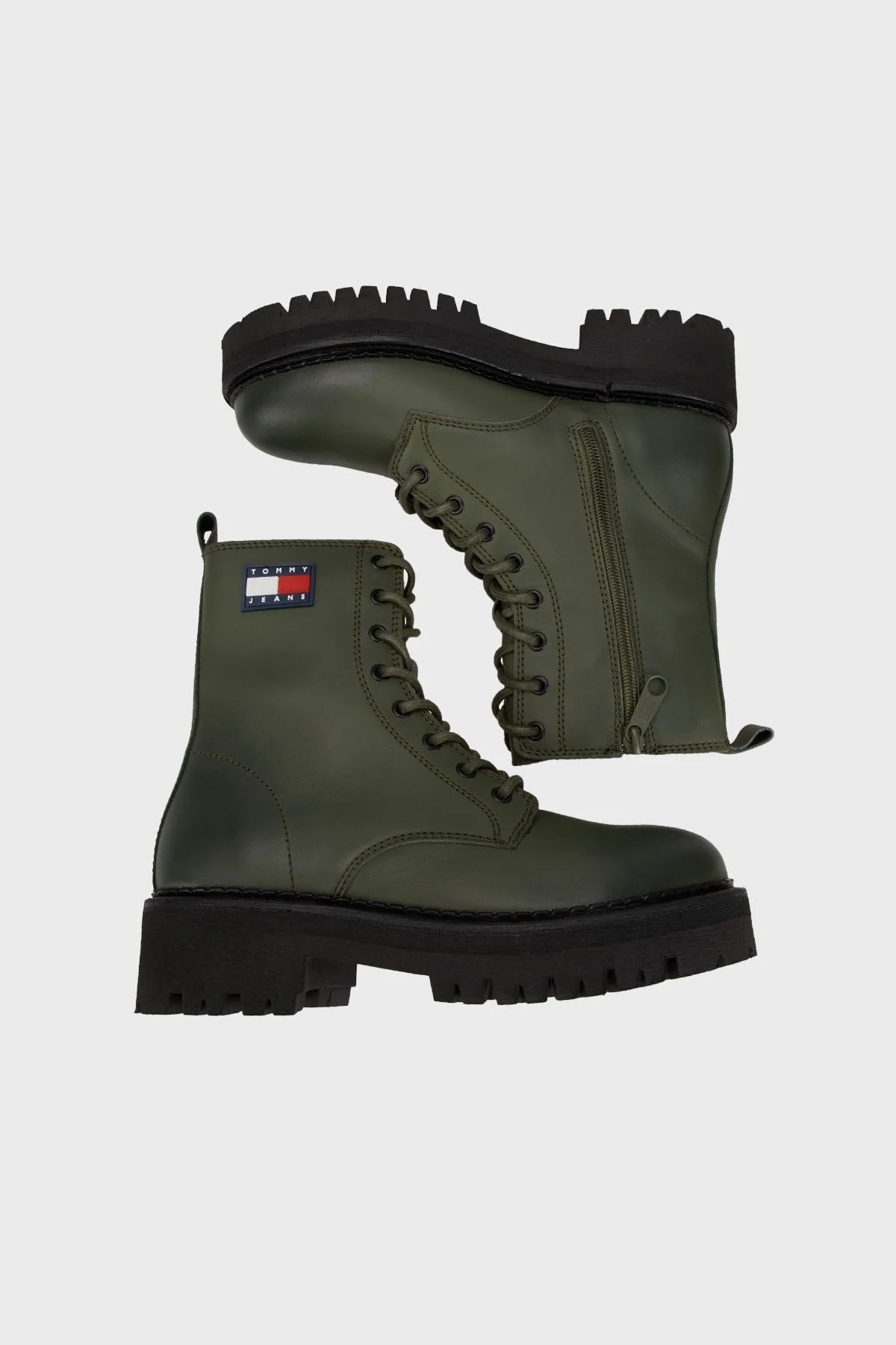 Tommy Jeans Logolu Fermuarlı Postal Bayan Bot EN0EN02628 M00 YEŞİL - 4