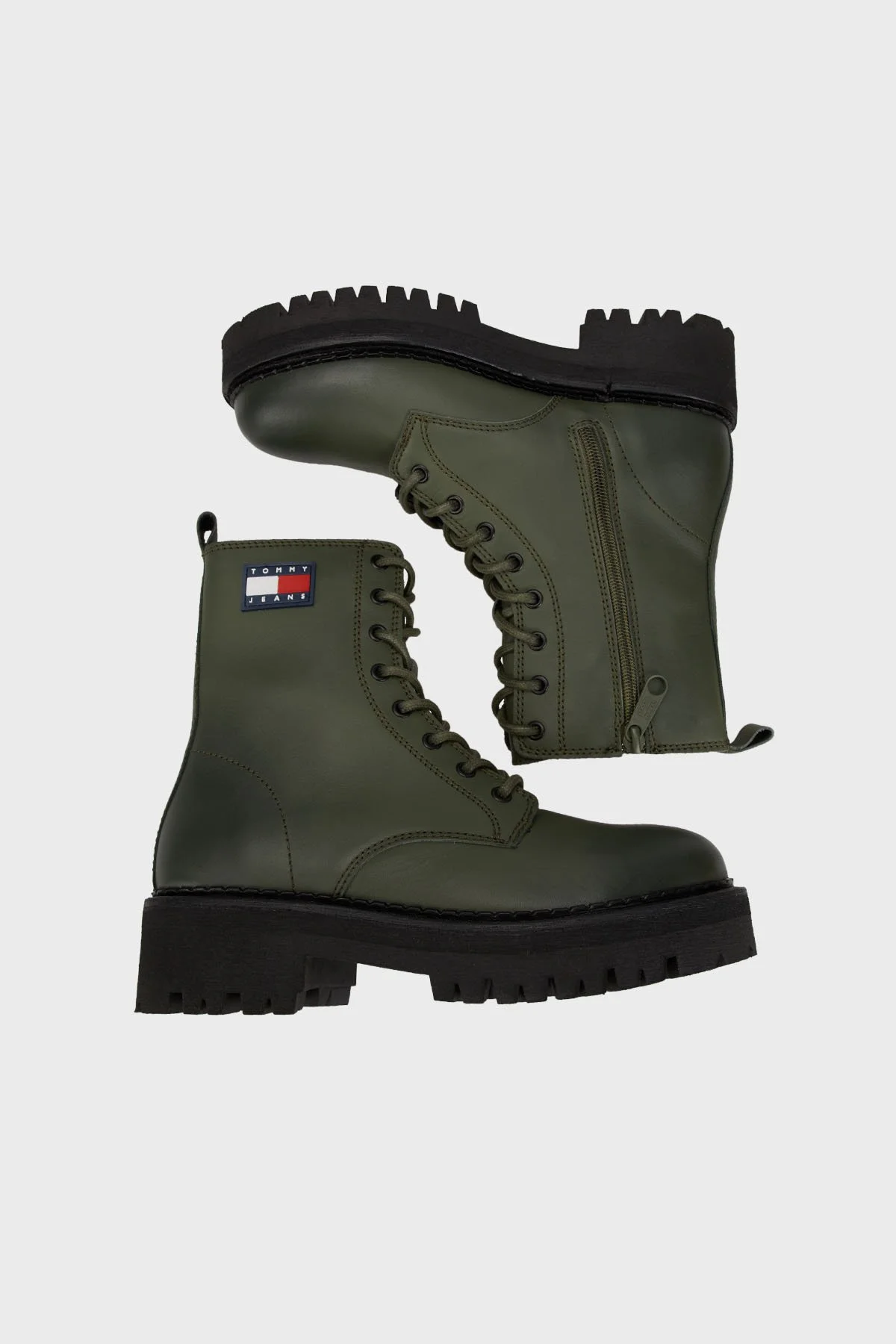 Tommy Jeans Logolu Fermuarlı Postal Kadın Bot EN0EN02628 M00 YEŞİL - 4