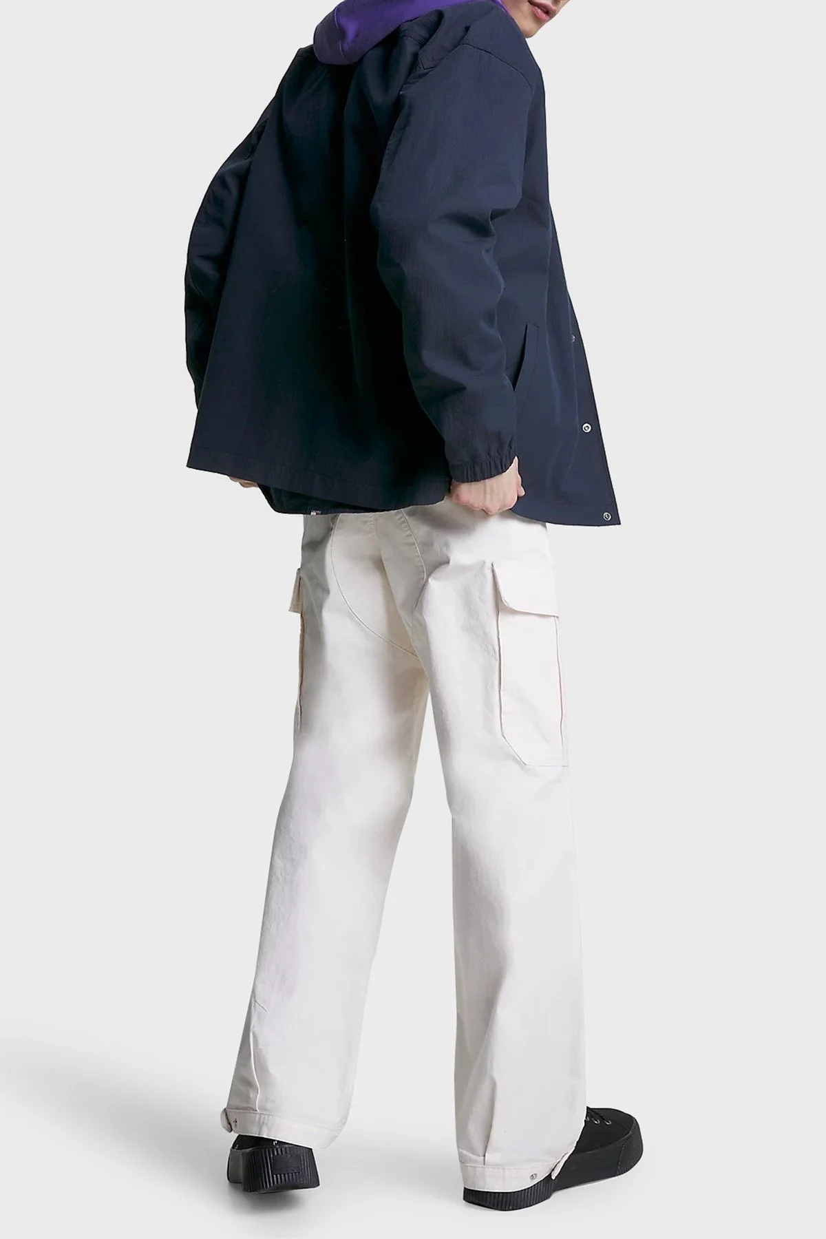 Tommy Jeans Logolu Fitilli Kadife Erkek Gömlek DM0DM16779 DW5 LACİVERT - 2