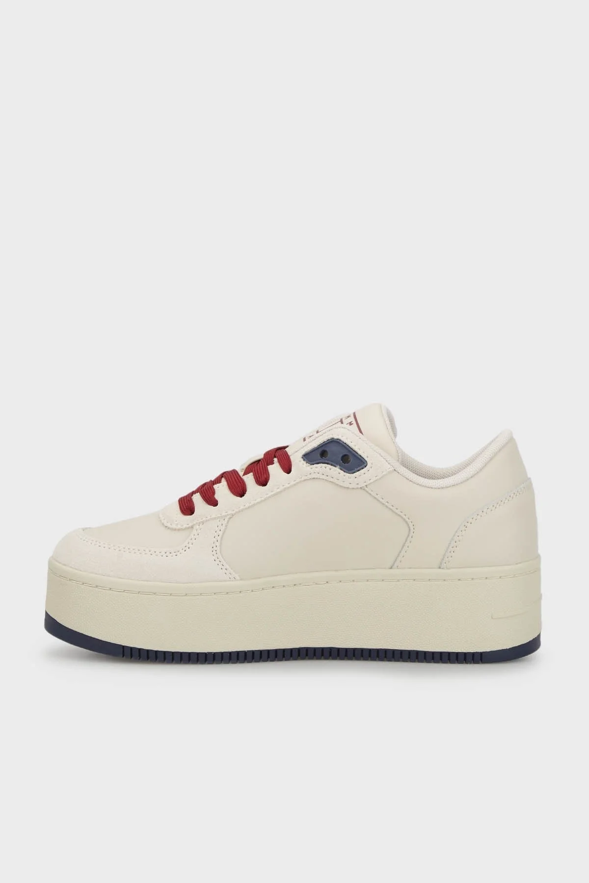 Tommy Jeans Logolu Hakiki Deri Flatform Sneaker Bayan Ayakkabı EN0EN02538 AEV BEJ - 2