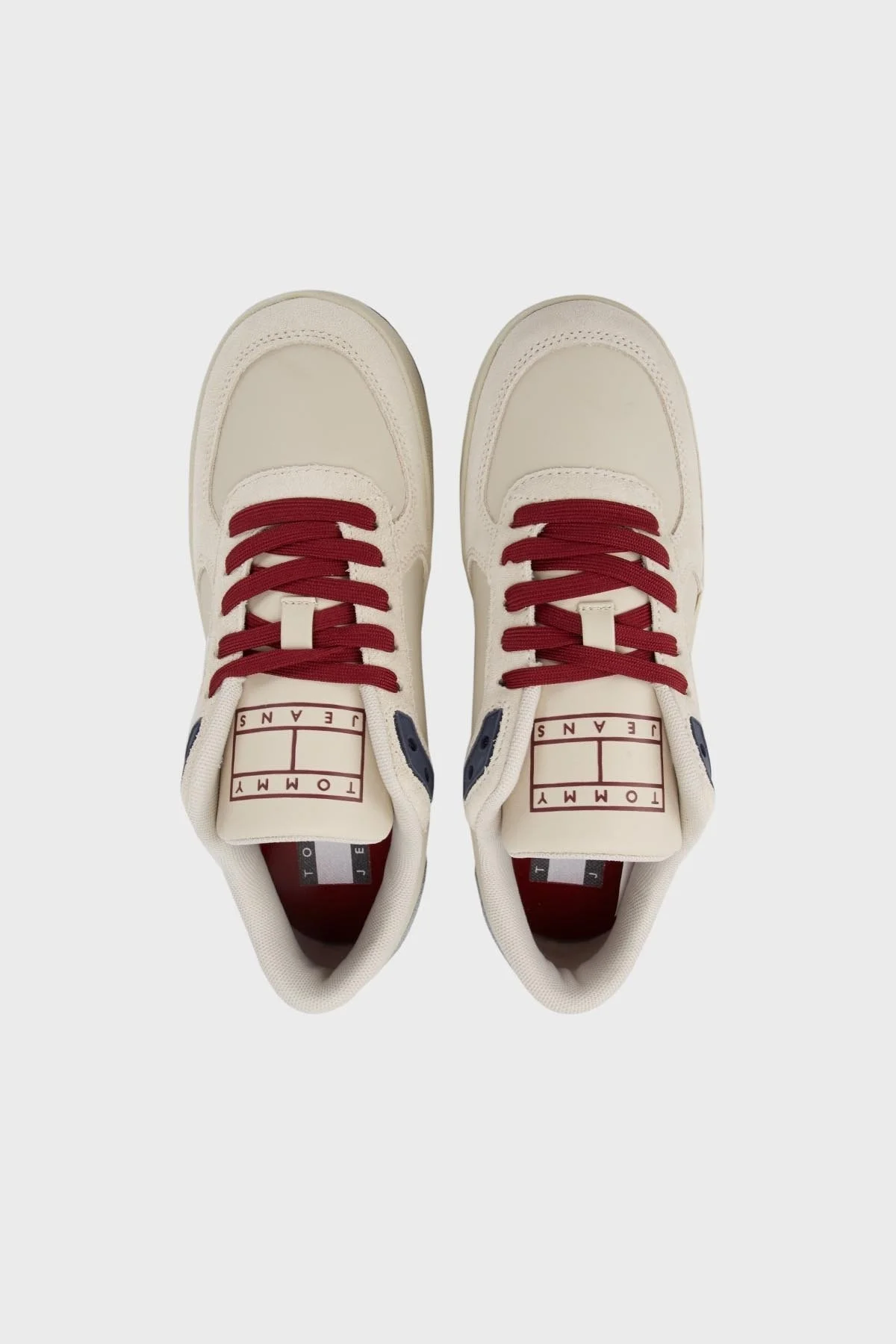 Tommy Jeans Logolu Hakiki Deri Flatform Sneaker Bayan Ayakkabı EN0EN02538 AEV BEJ - 5