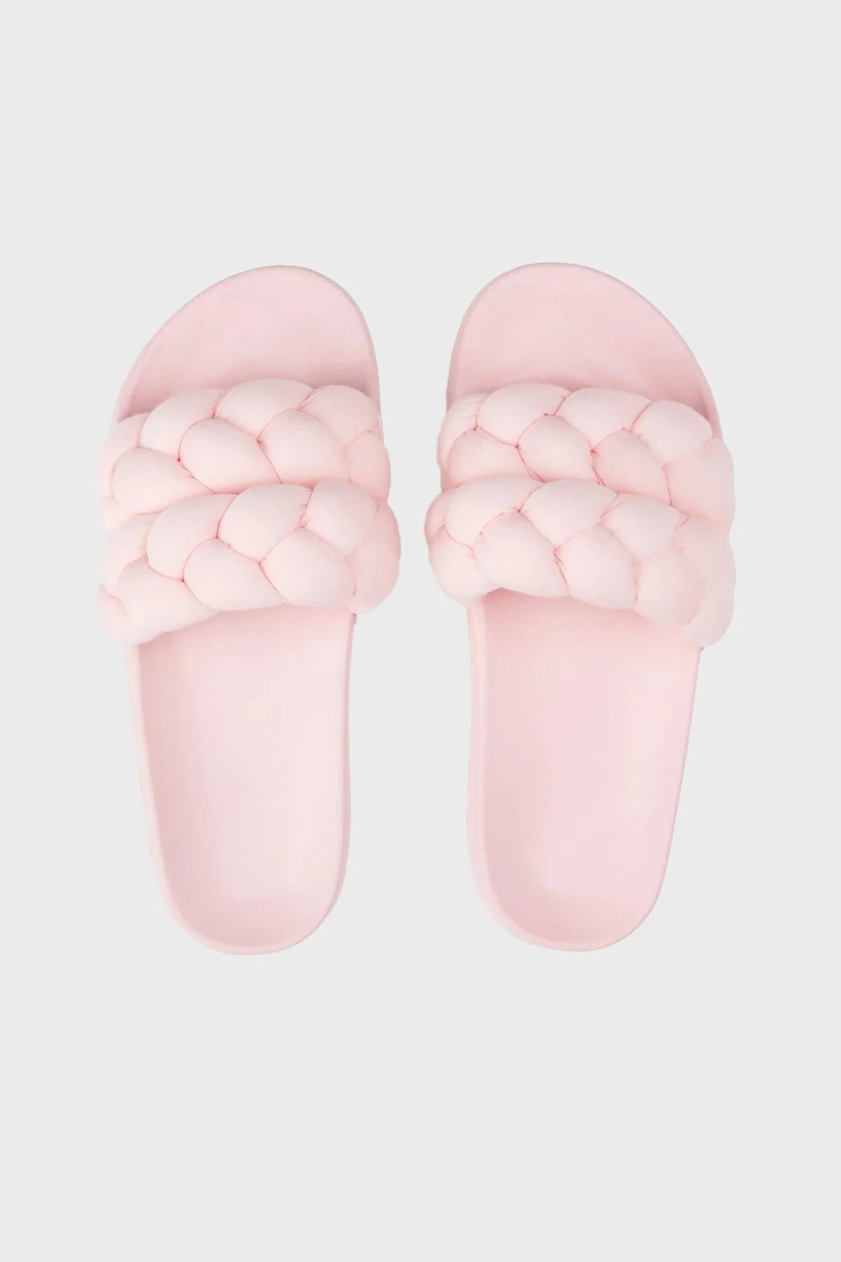 Tommy Jeans Logolu Kalın Örgülü Çift Bantlı Bayan Terlik EN0EN02764 TIO PEMBE - 4