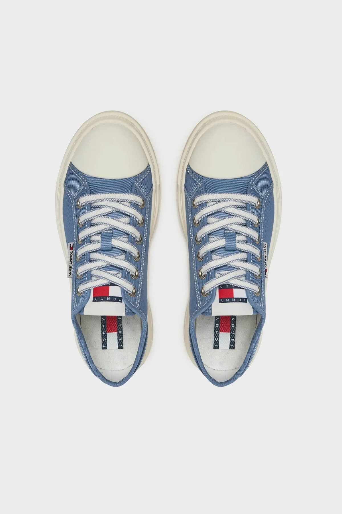 Tommy Jeans Logolu Kalın Tabanlı Sneaker Bayan Ayakkabı EN0EN02713 C33 BEYAZ-MAVİ - 3