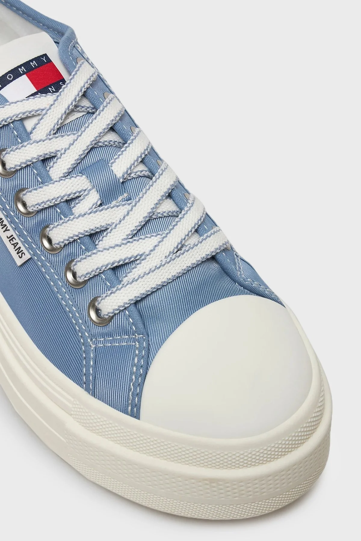 Tommy Jeans Logolu Kalın Tabanlı Sneaker Bayan Ayakkabı EN0EN02713 C33 BEYAZ-MAVİ - 4