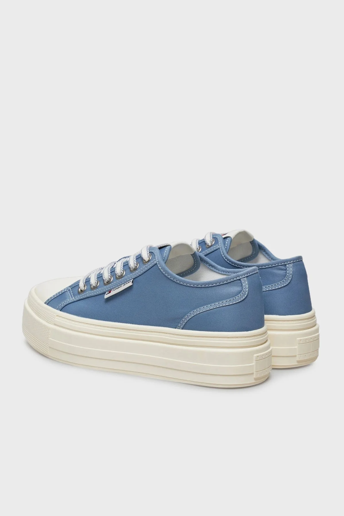 Tommy Jeans Logolu Kalın Tabanlı Sneaker Bayan Ayakkabı EN0EN02713 C33 BEYAZ-MAVİ - 5