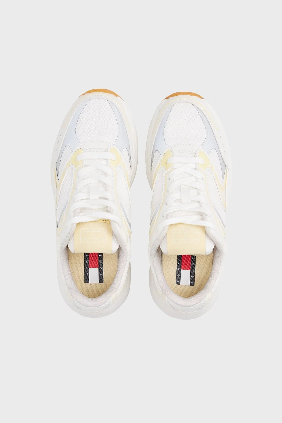 Tommy Jeans Logolu Kalın Tabanlı Sneaker Bayan Ayakkabı EN0EN02745 ZGB BEYAZ-SARI - 5