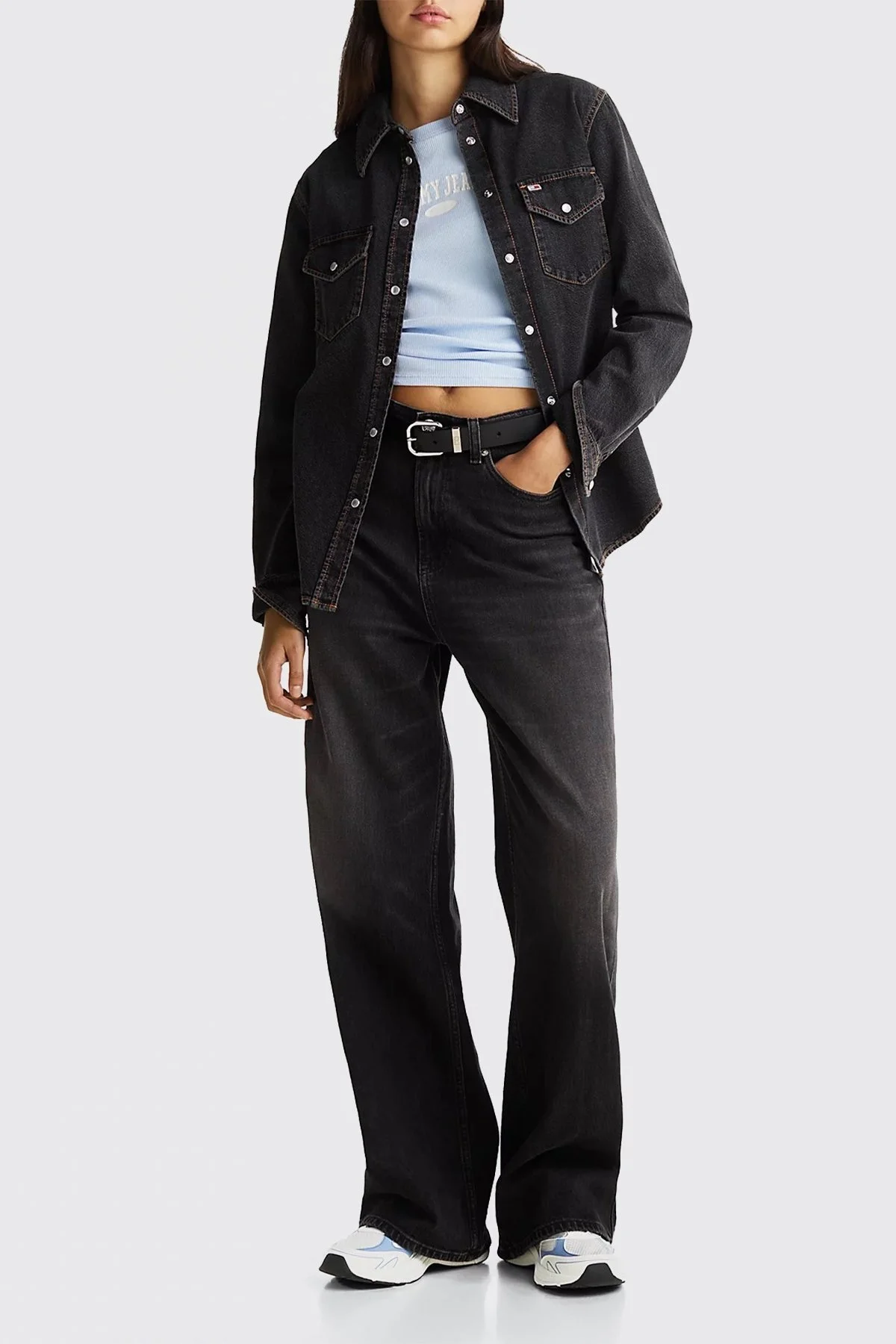 Tommy Jeans Logolu Kalın Tabanlı Sneaker Bayan Ayakkabı EN0EN02772 C33 BEYAZ-MAVİ - 9