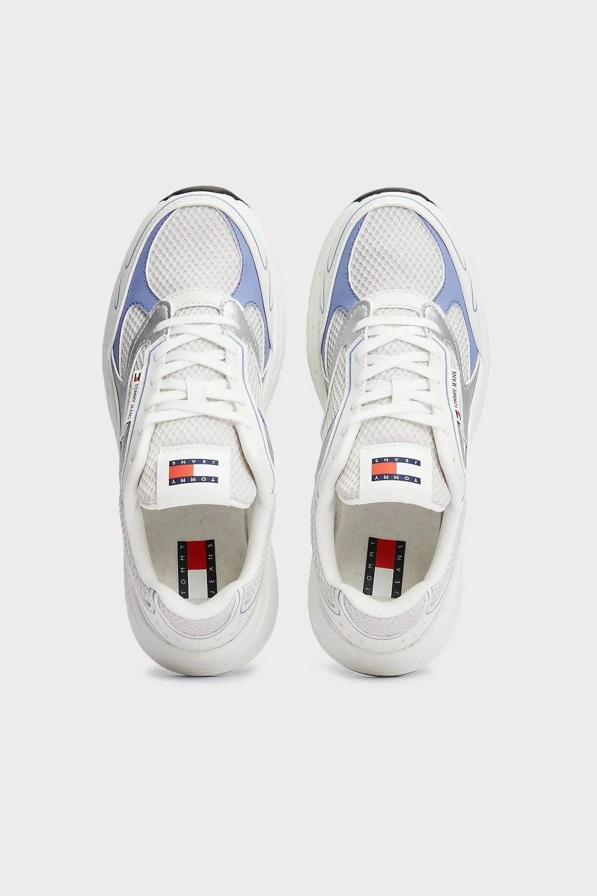 Tommy Jeans Logolu Kalın Tabanlı Sneaker Bayan Ayakkabı EN0EN02772 C33 BEYAZ-MAVİ - 12