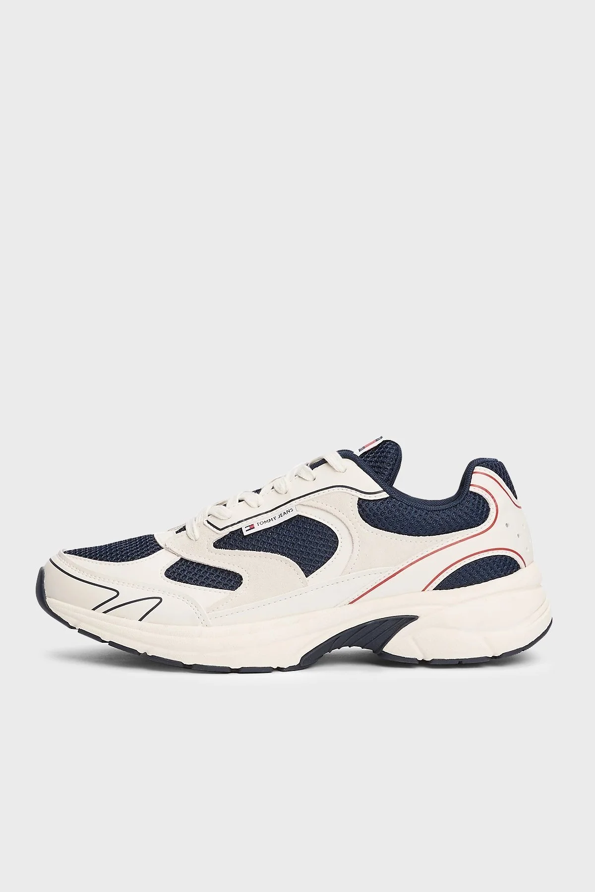 Tommy Jeans Logolu Kalın Tabanlı Sneaker Erkek Ayakkabı EM0EM01520 0G1 BEYAZ-LACİVERT - 10