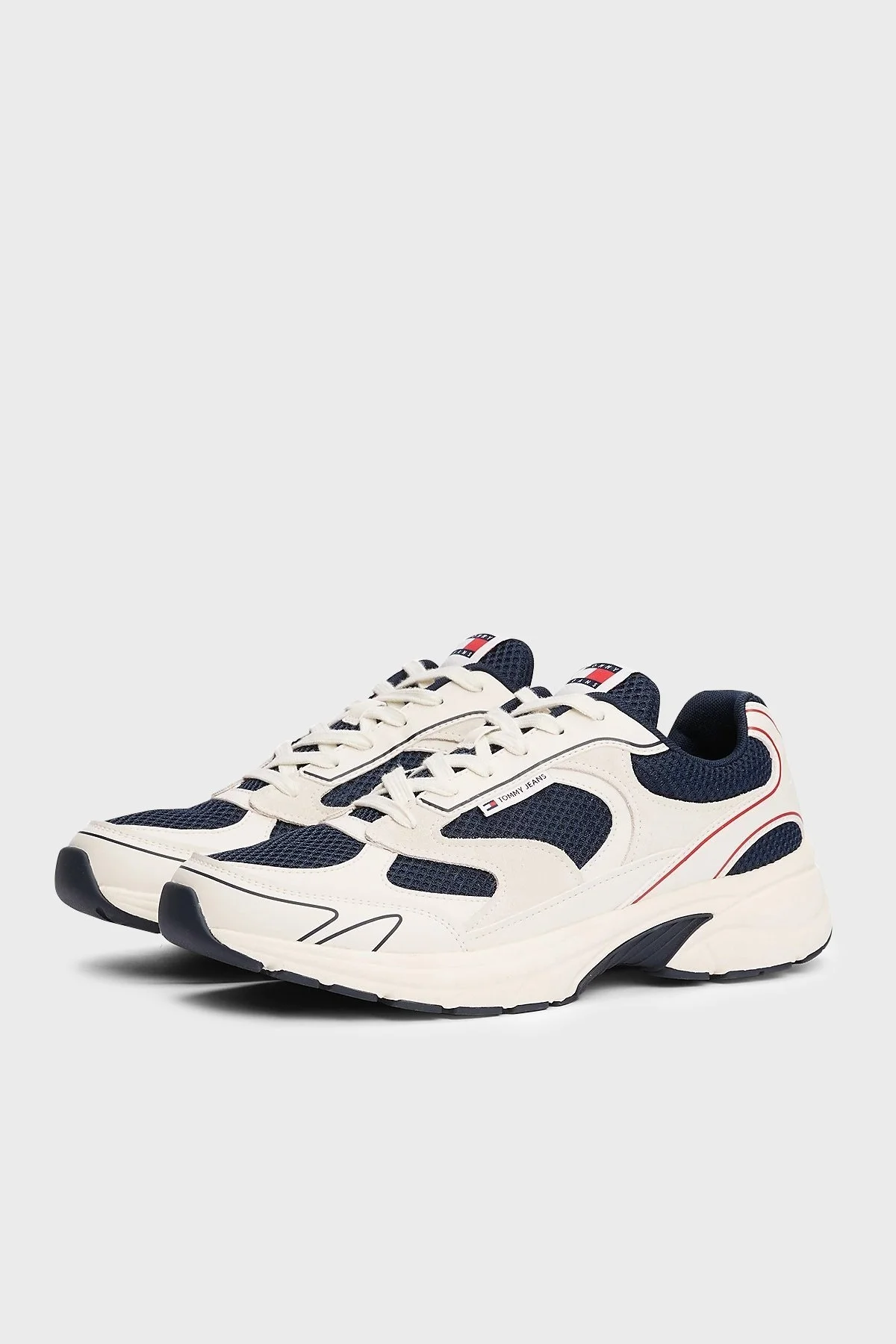 Tommy Jeans Logolu Kalın Tabanlı Sneaker Erkek Ayakkabı EM0EM01520 0G1 BEYAZ-LACİVERT - 11