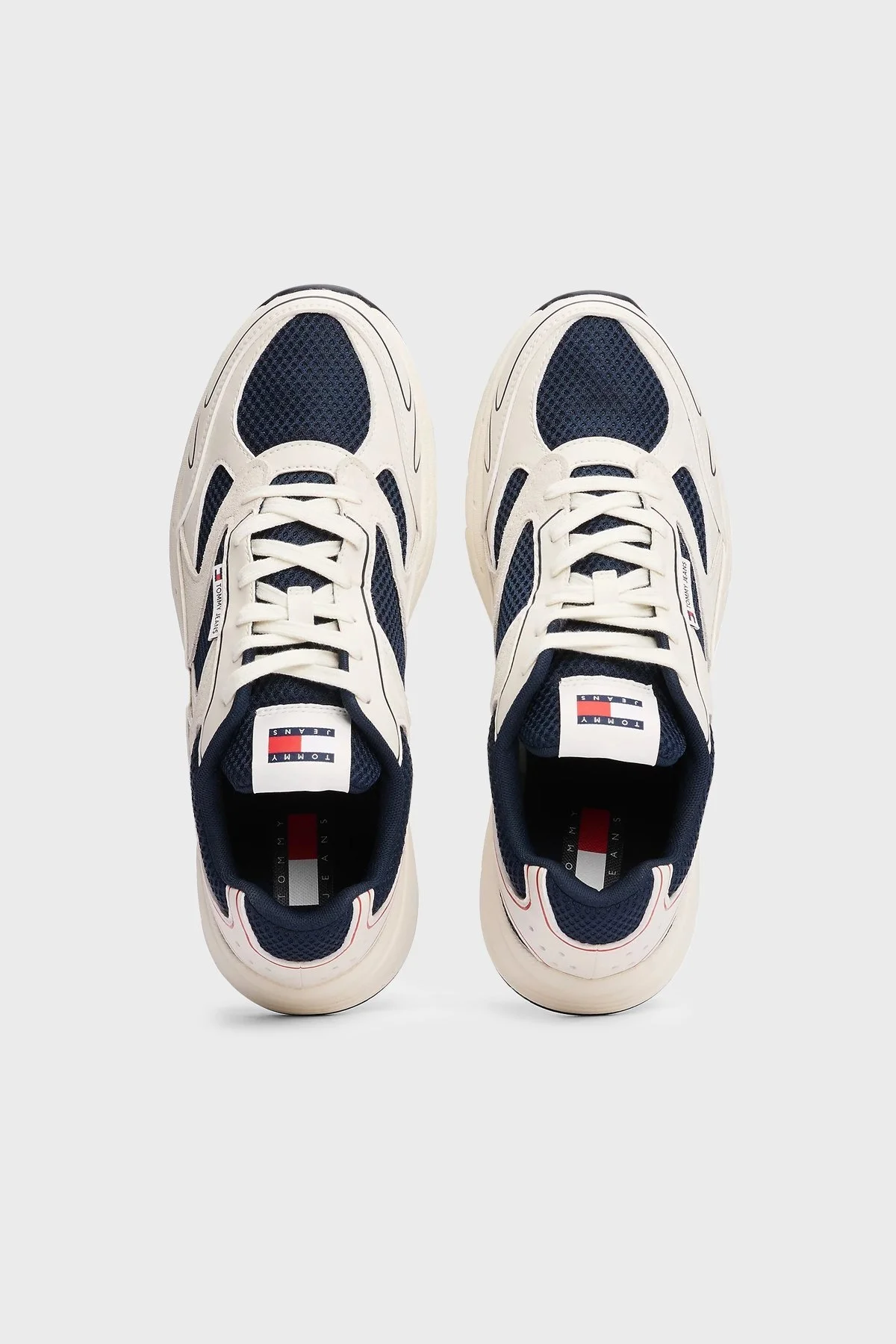 Tommy Jeans Logolu Kalın Tabanlı Sneaker Erkek Ayakkabı EM0EM01520 0G1 BEYAZ-LACİVERT - 12
