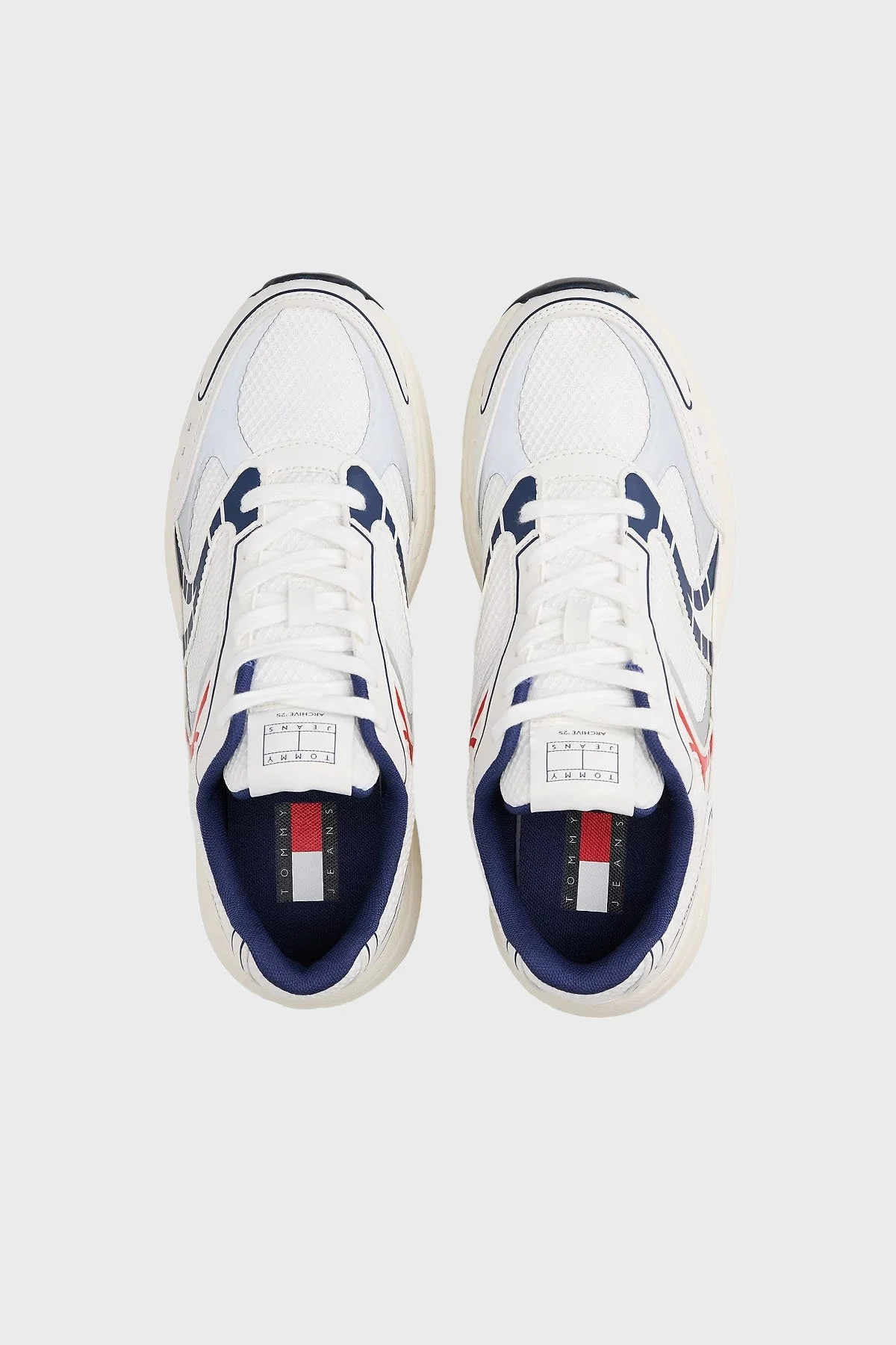 Tommy Jeans Logolu Kalın Tabanlı Sneaker Erkek Ayakkabı EM0EM01569 0G1 BEYAZ-LACİVERT - 3