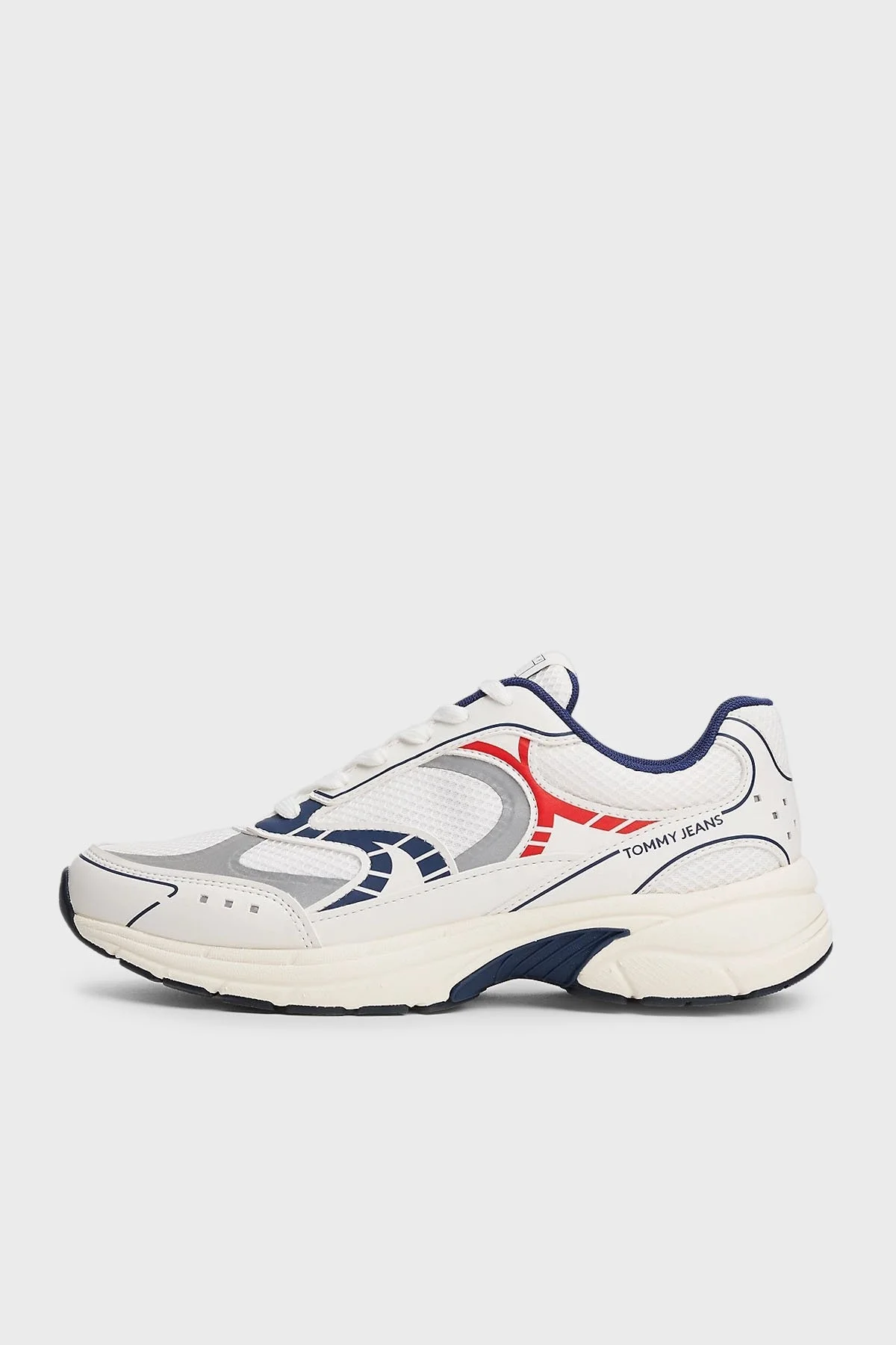 Tommy Jeans Logolu Kalın Tabanlı Sneaker Erkek Ayakkabı EM0EM01569 0G1 BEYAZ-LACİVERT - 4