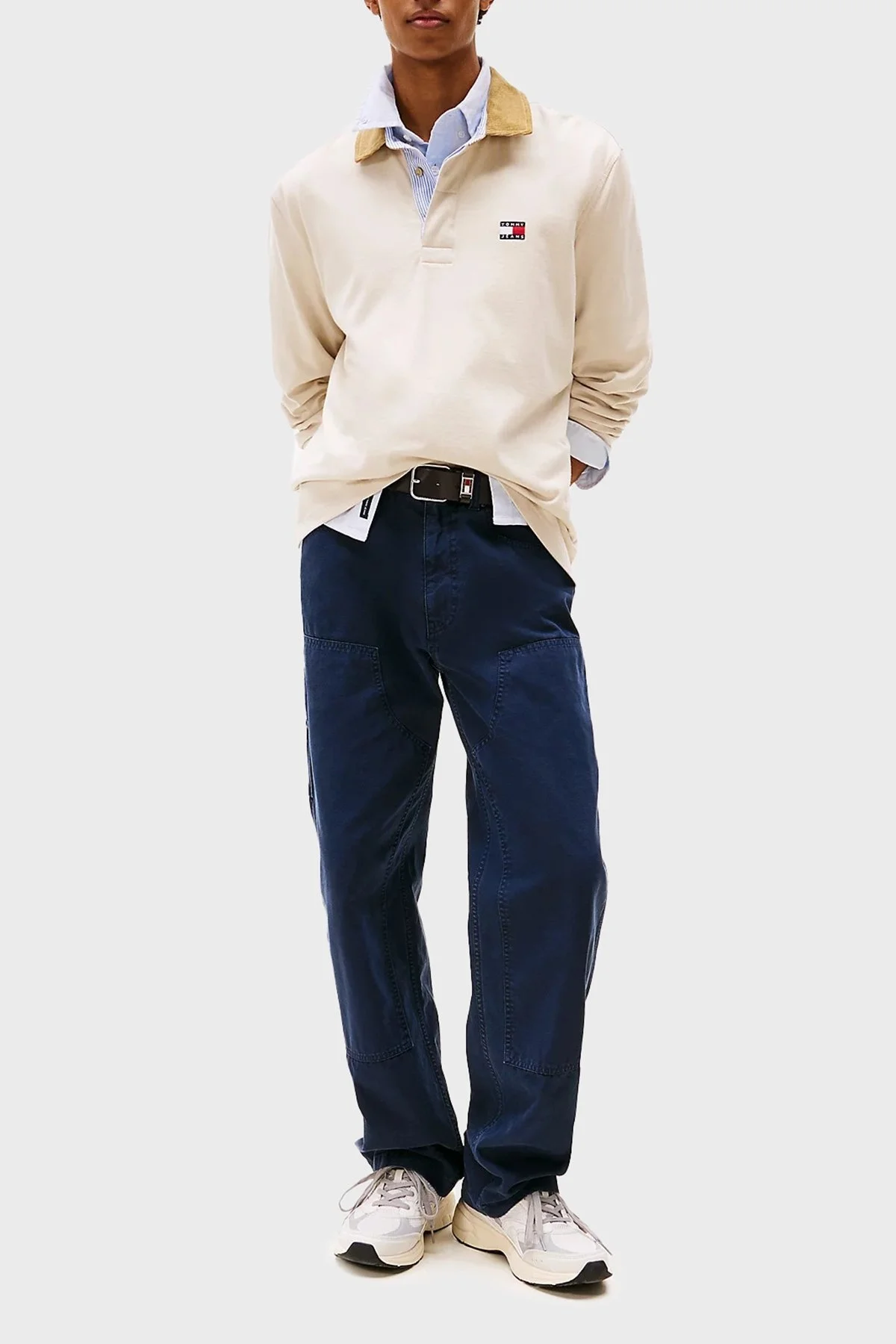 Tommy Jeans Logolu Kalın Tabanlı Sneaker Erkek Ayakkabı EM0EM01569 P06 BEYAZ-GRİ - 2